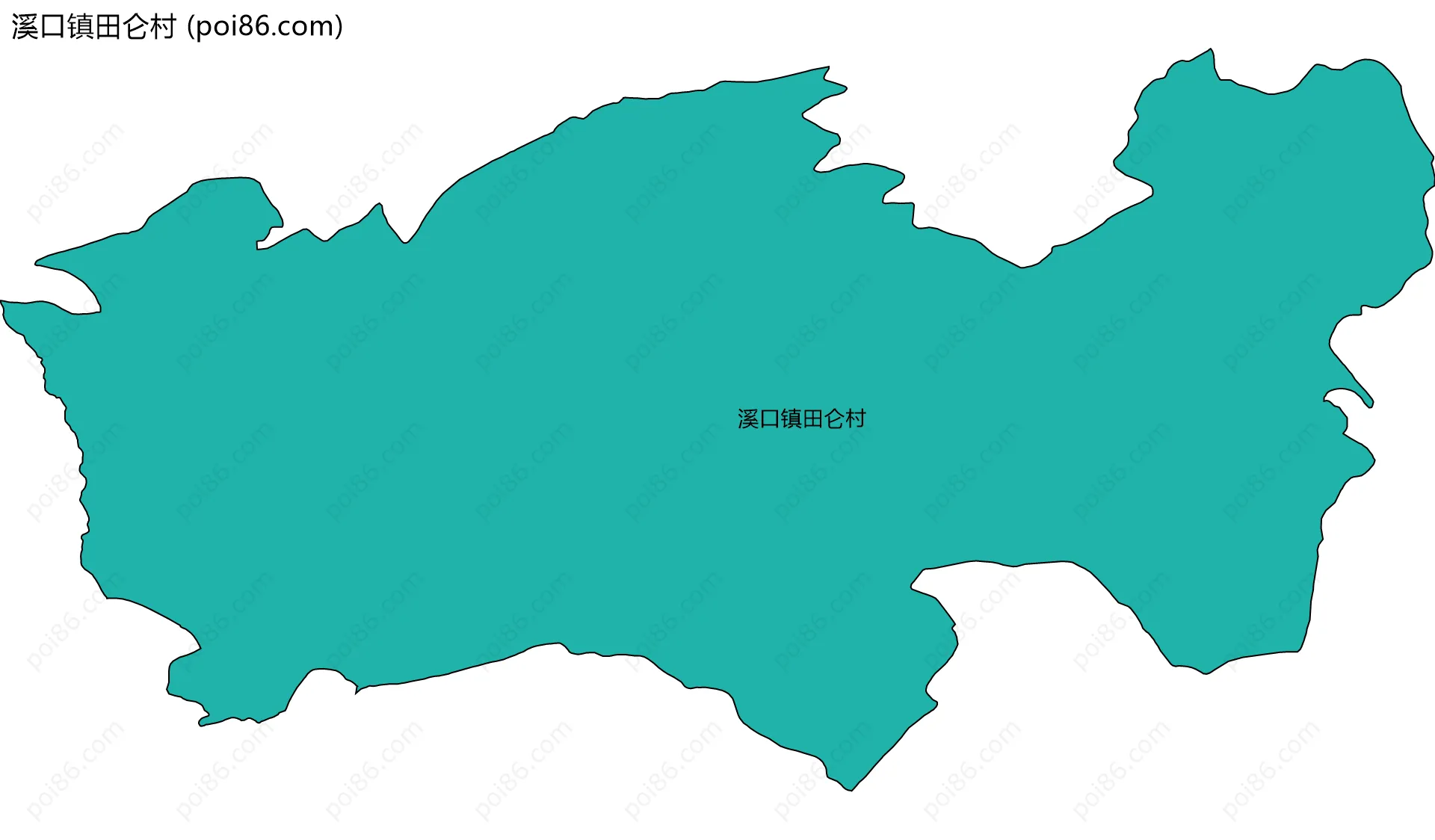 溪口镇田仑村边界地图