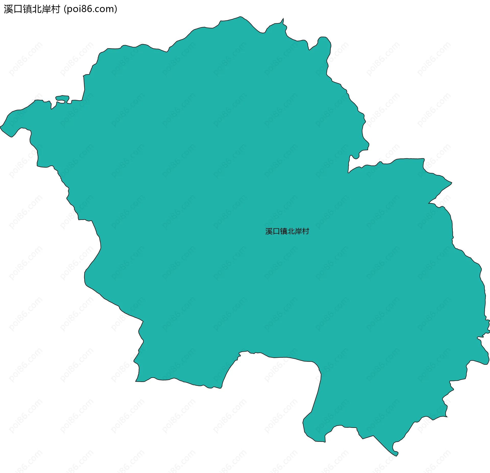溪口镇北岸村边界地图