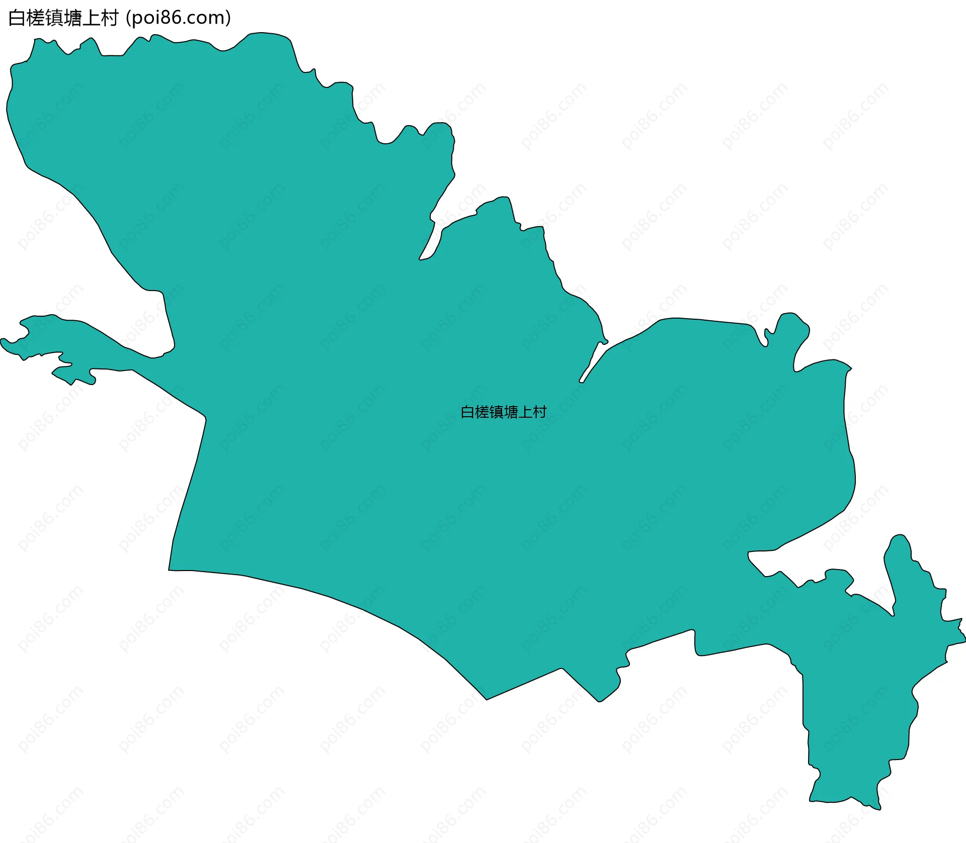 白槎镇塘上村边界地图