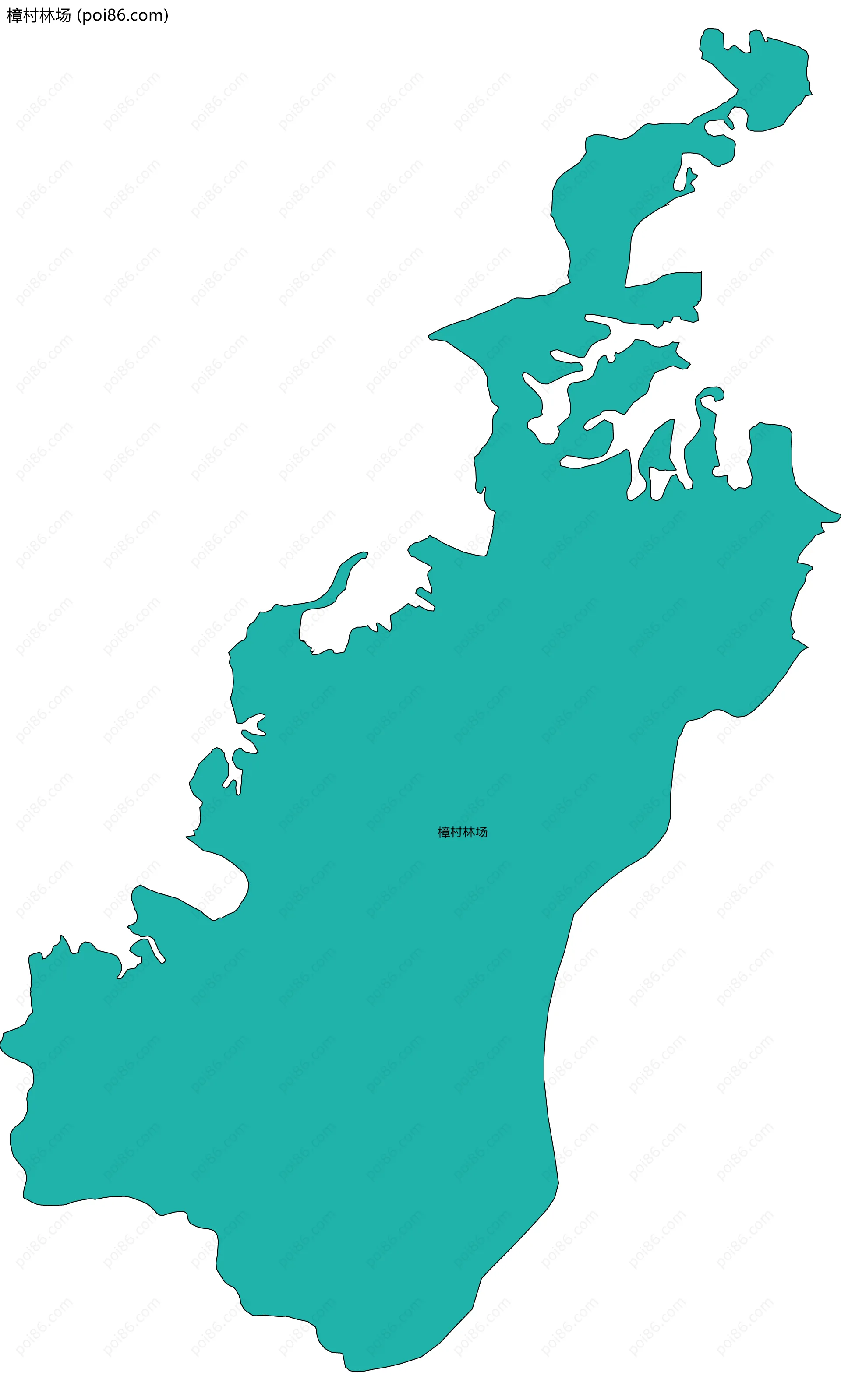 樟村林场边界地图(五级行政区划)