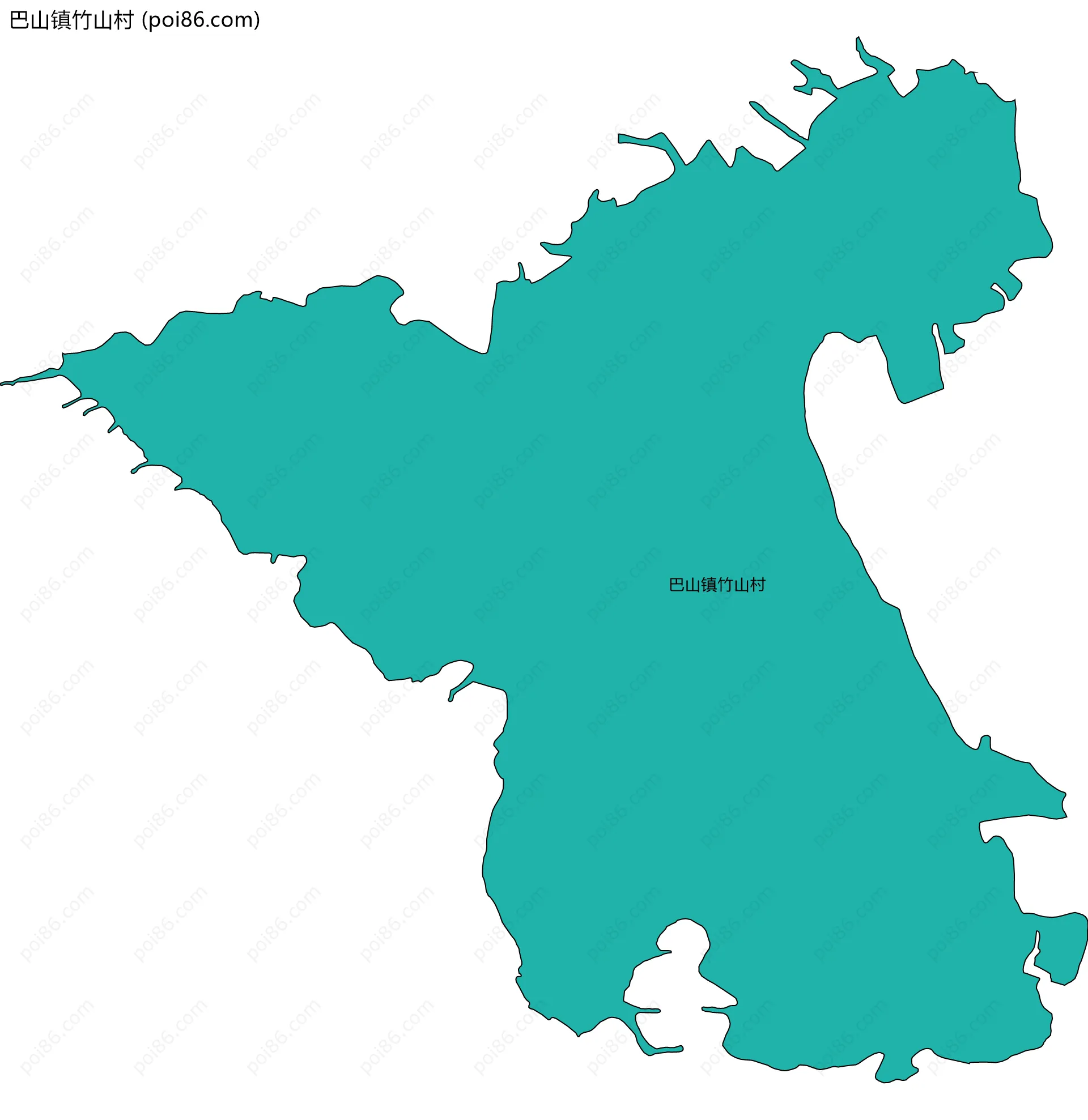 巴山镇竹山村边界地图