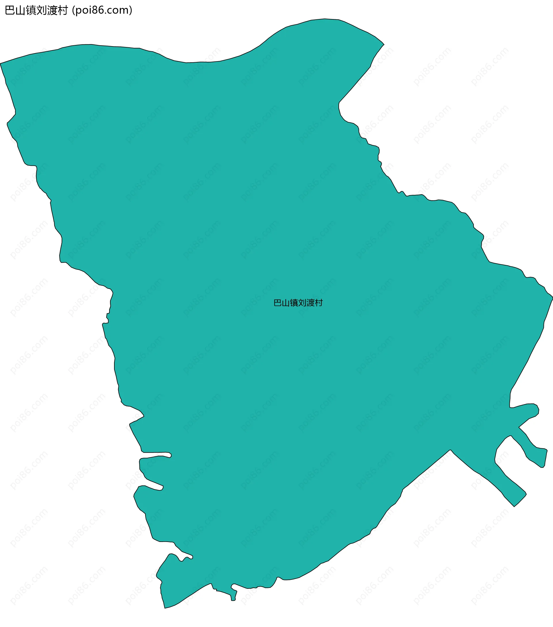 巴山镇刘渡村边界地图