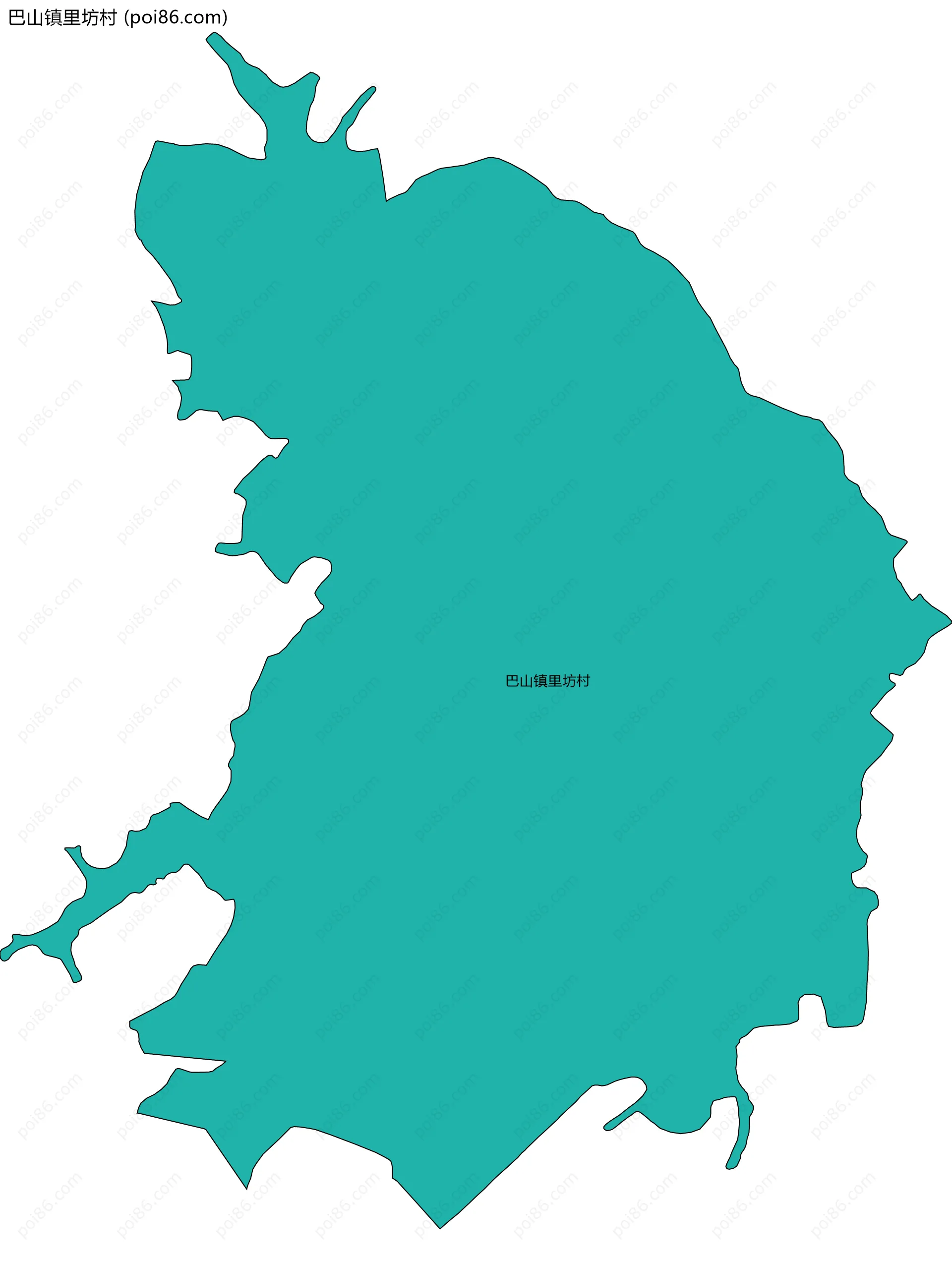 巴山镇里坊村边界地图