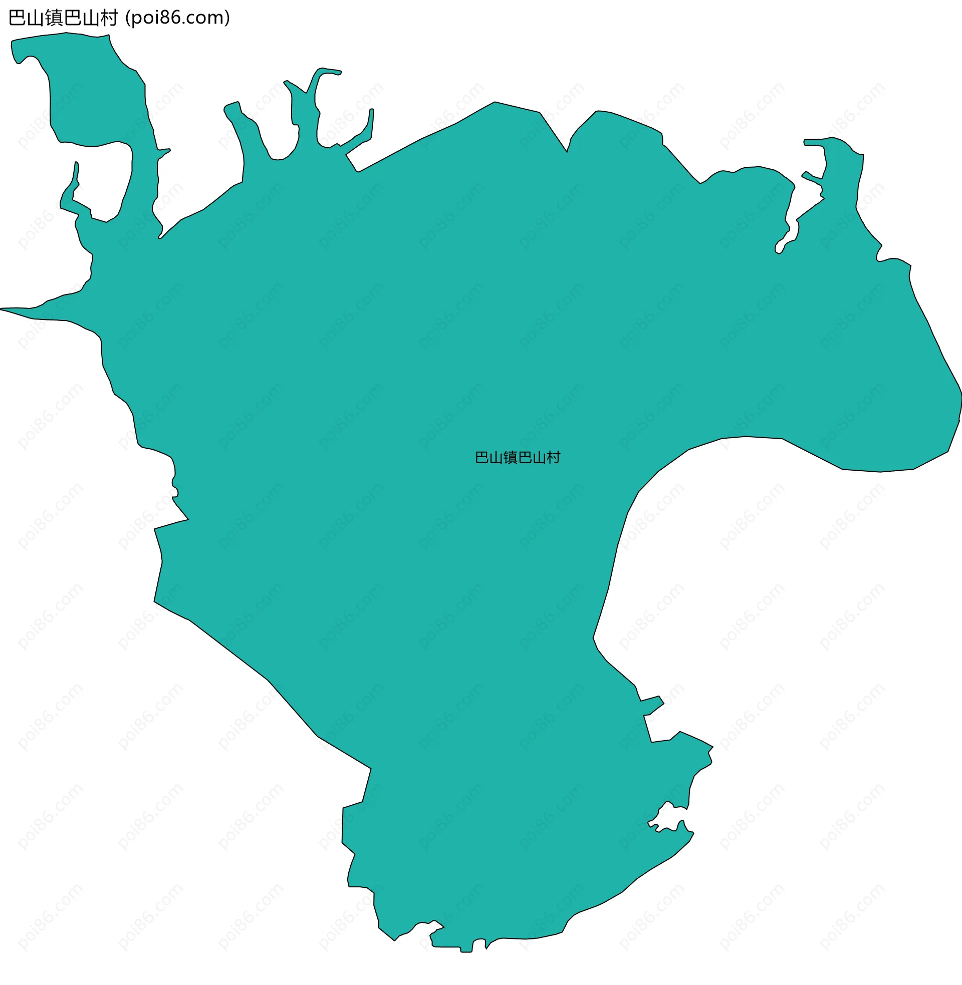 巴山镇巴山村边界地图