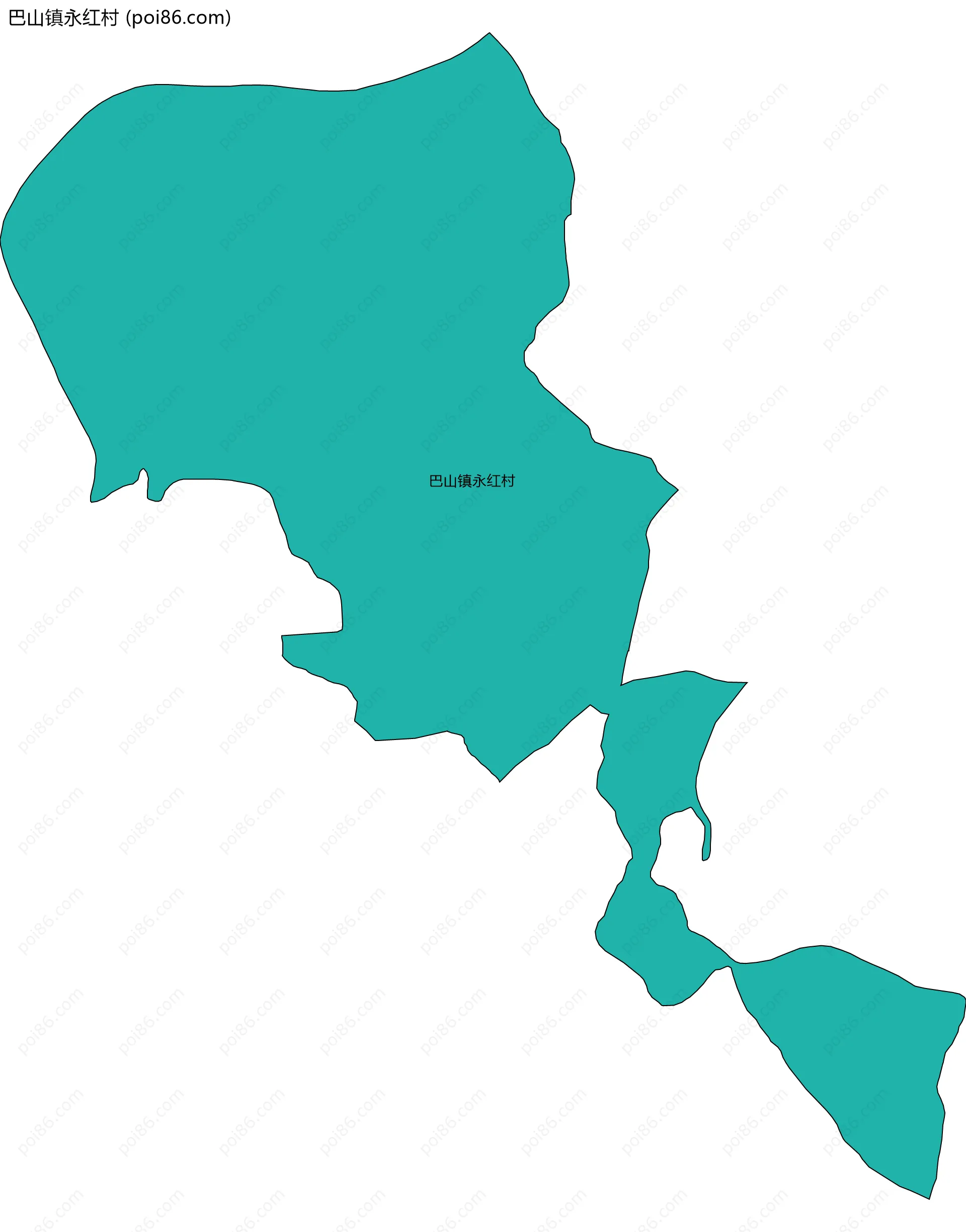 巴山镇永红村边界地图