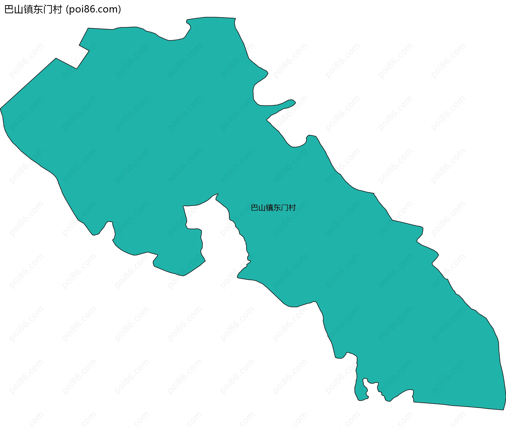 巴山镇东门村边界地图