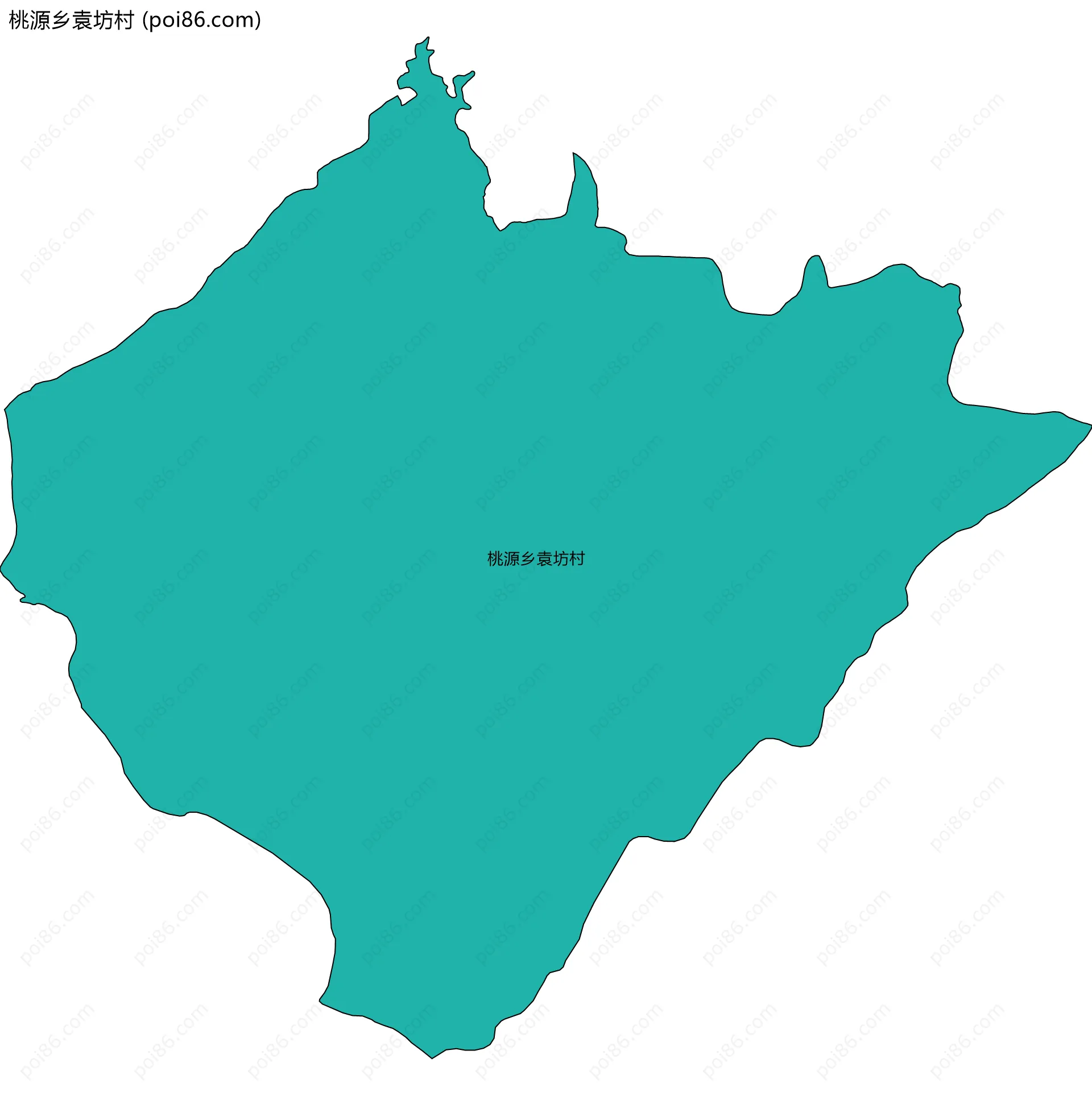 桃源乡袁坊村边界地图