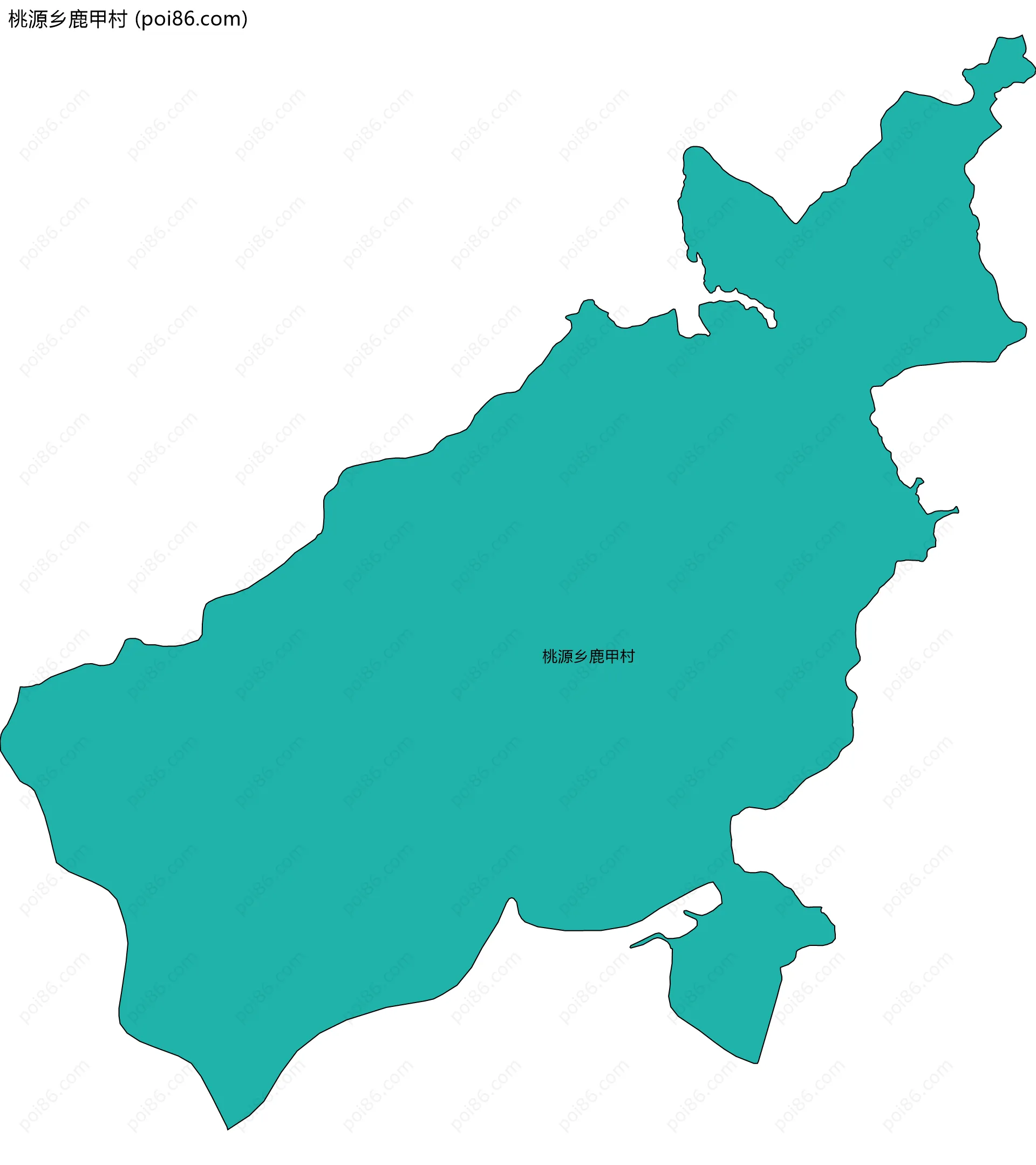 桃源乡鹿甲村边界地图