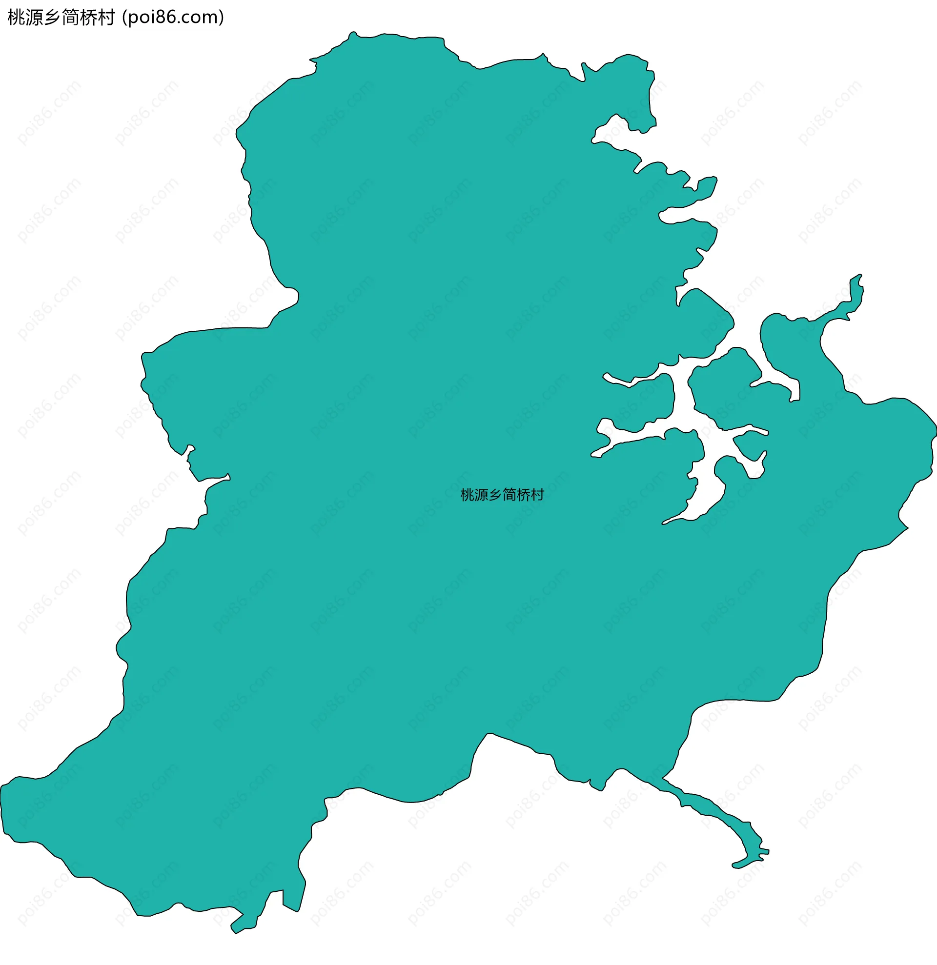 桃源乡简桥村边界地图