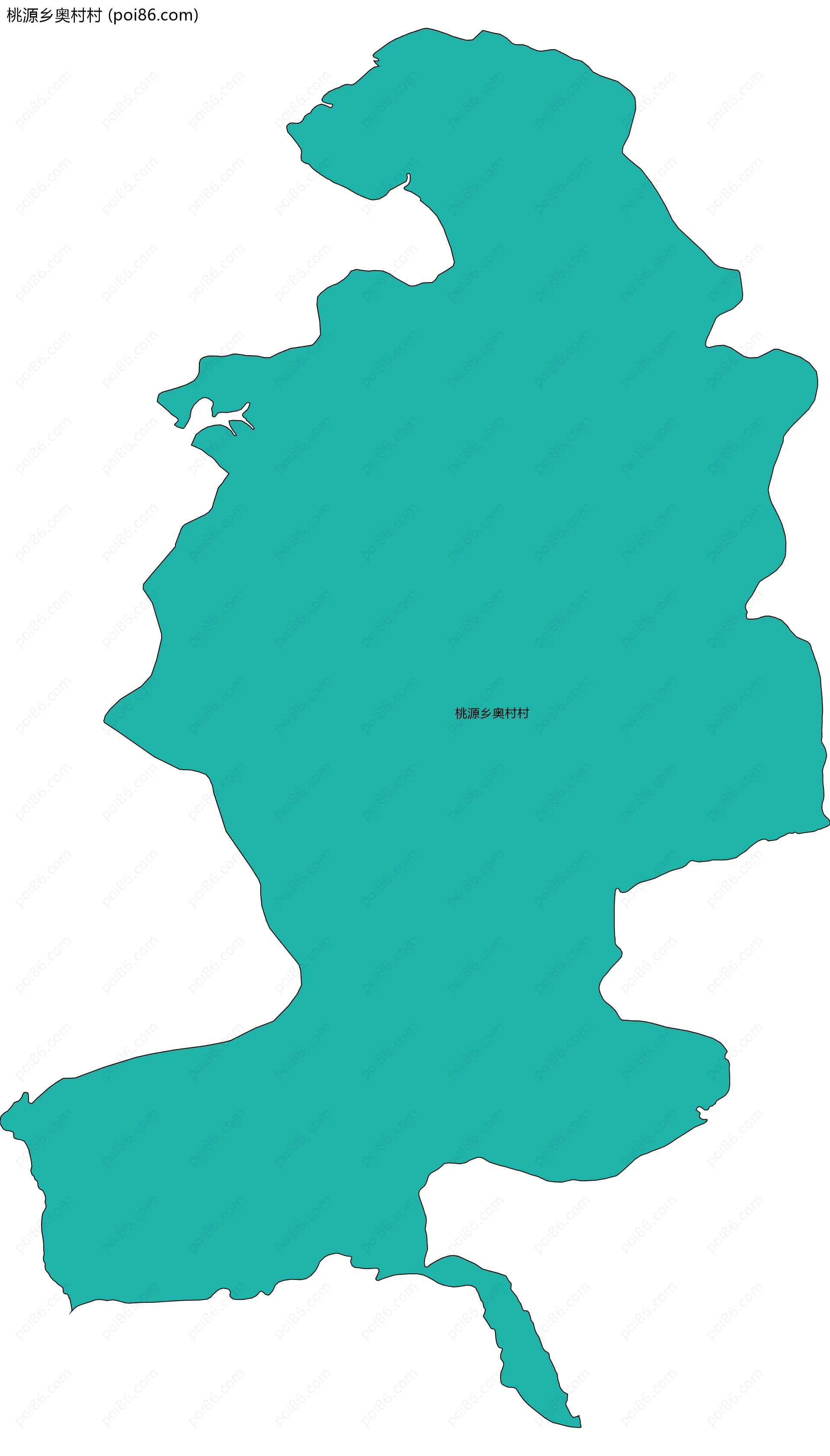 桃源乡奥村村边界地图