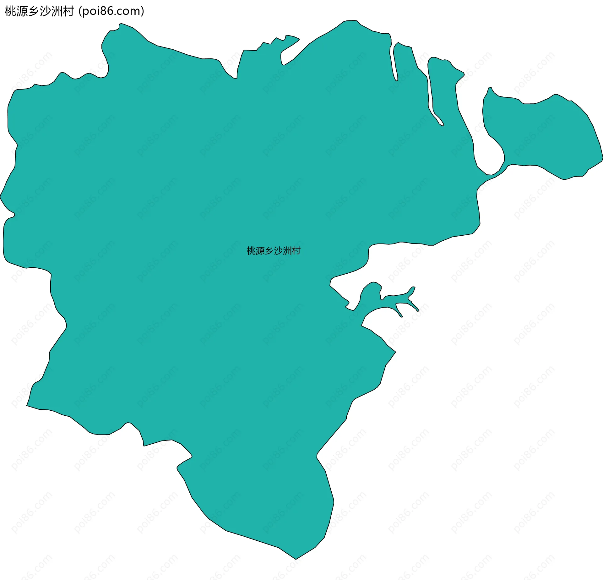 桃源乡沙洲村边界地图