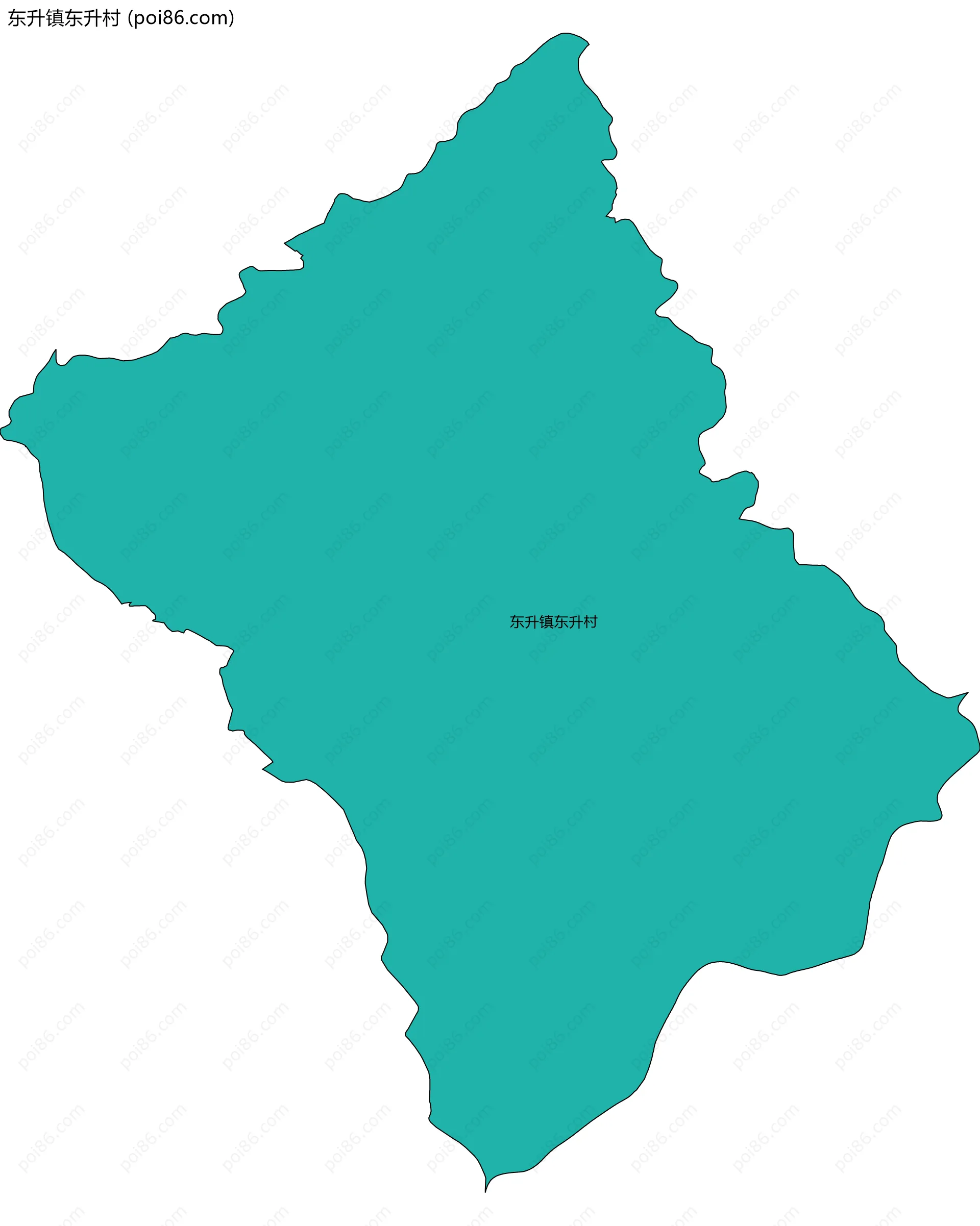 东升镇东升村边界地图