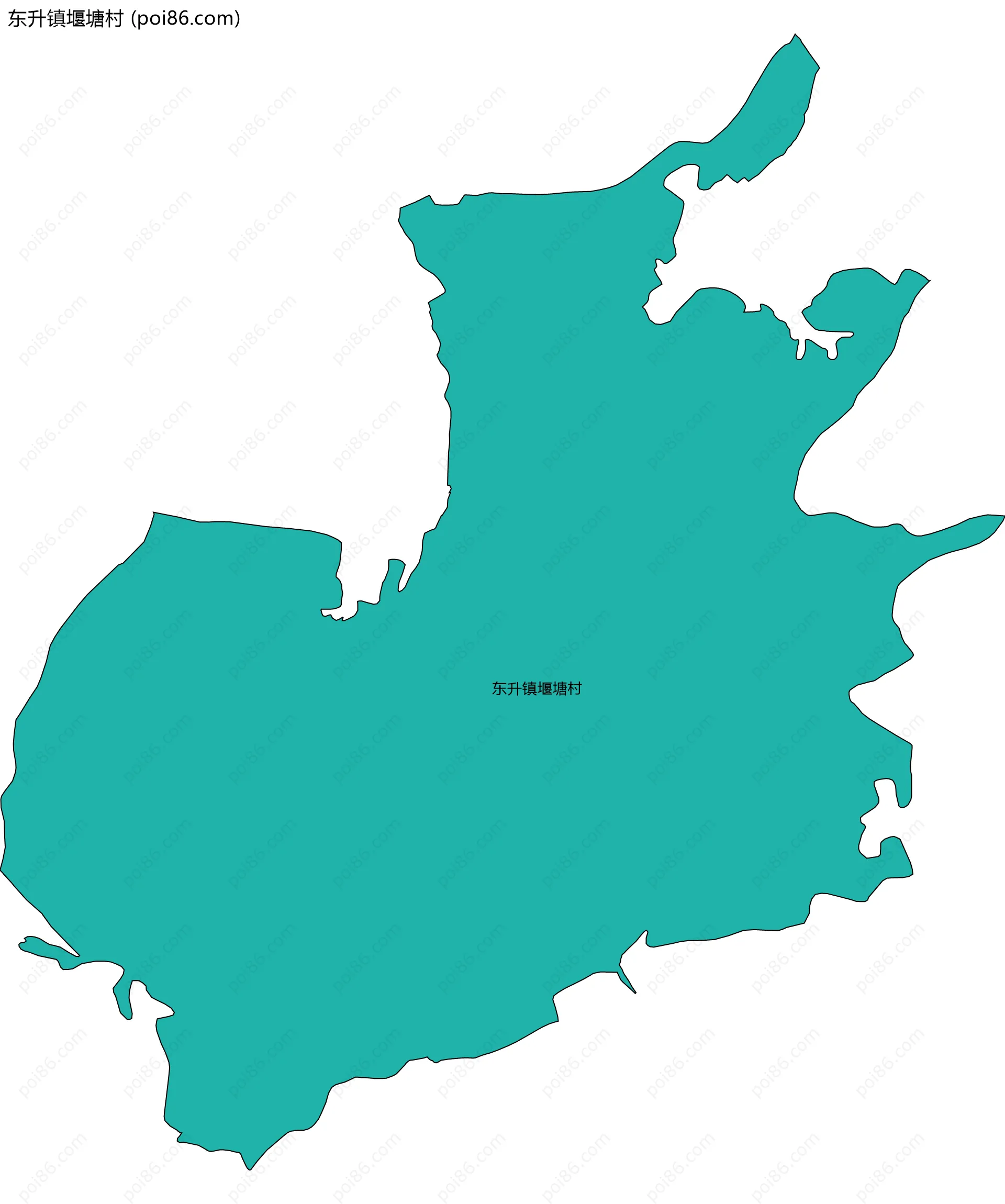 东升镇堰塘村边界地图