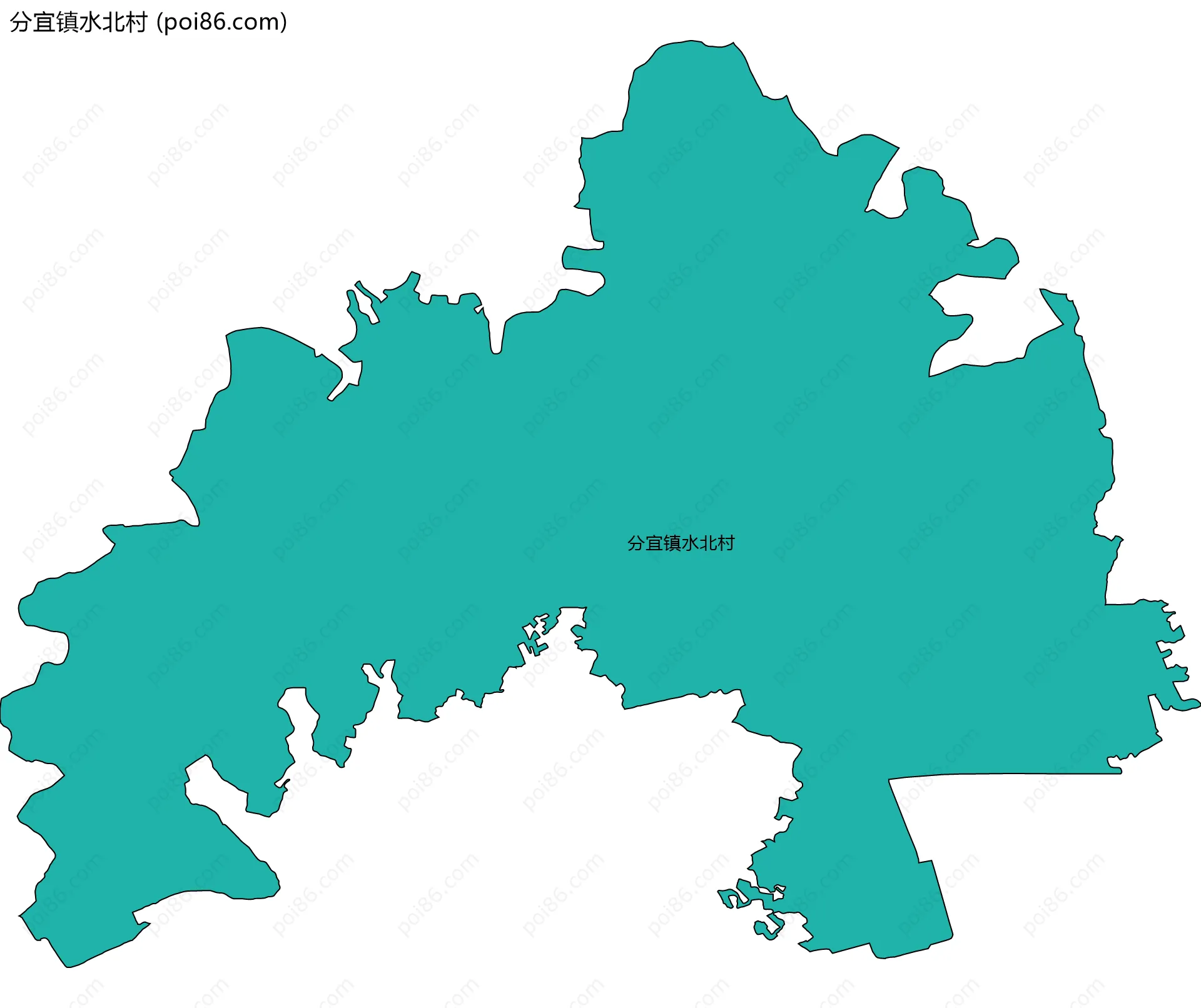 分宜镇水北村边界地图