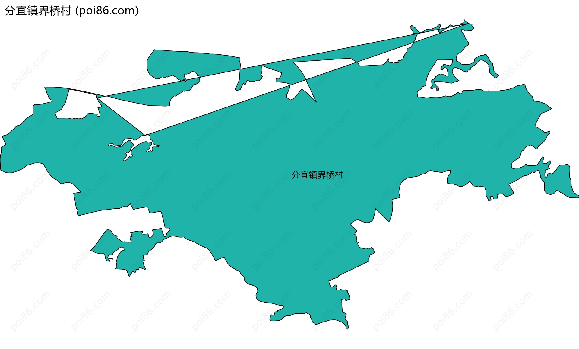 分宜镇界桥村边界地图