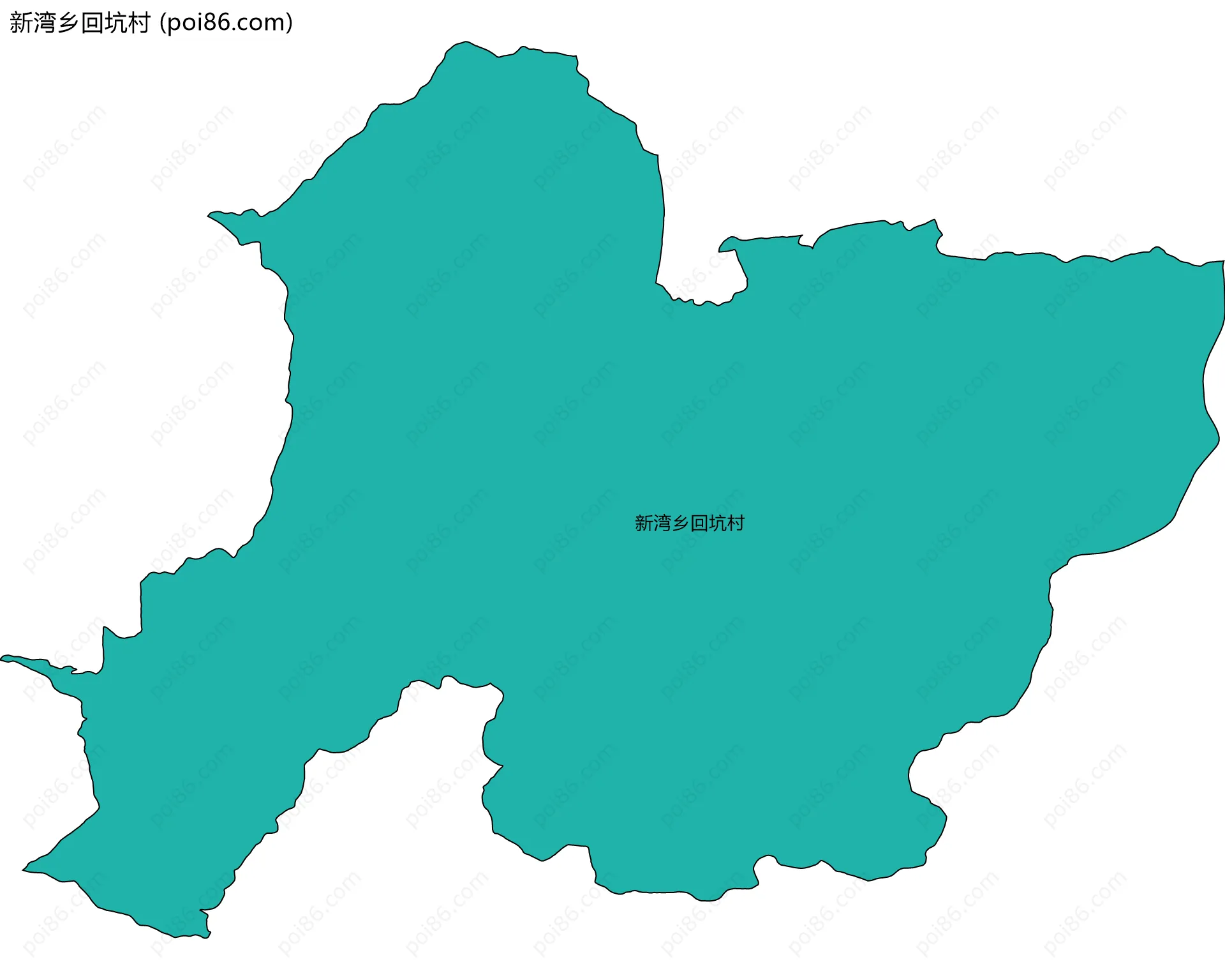 新湾乡回坑村边界地图