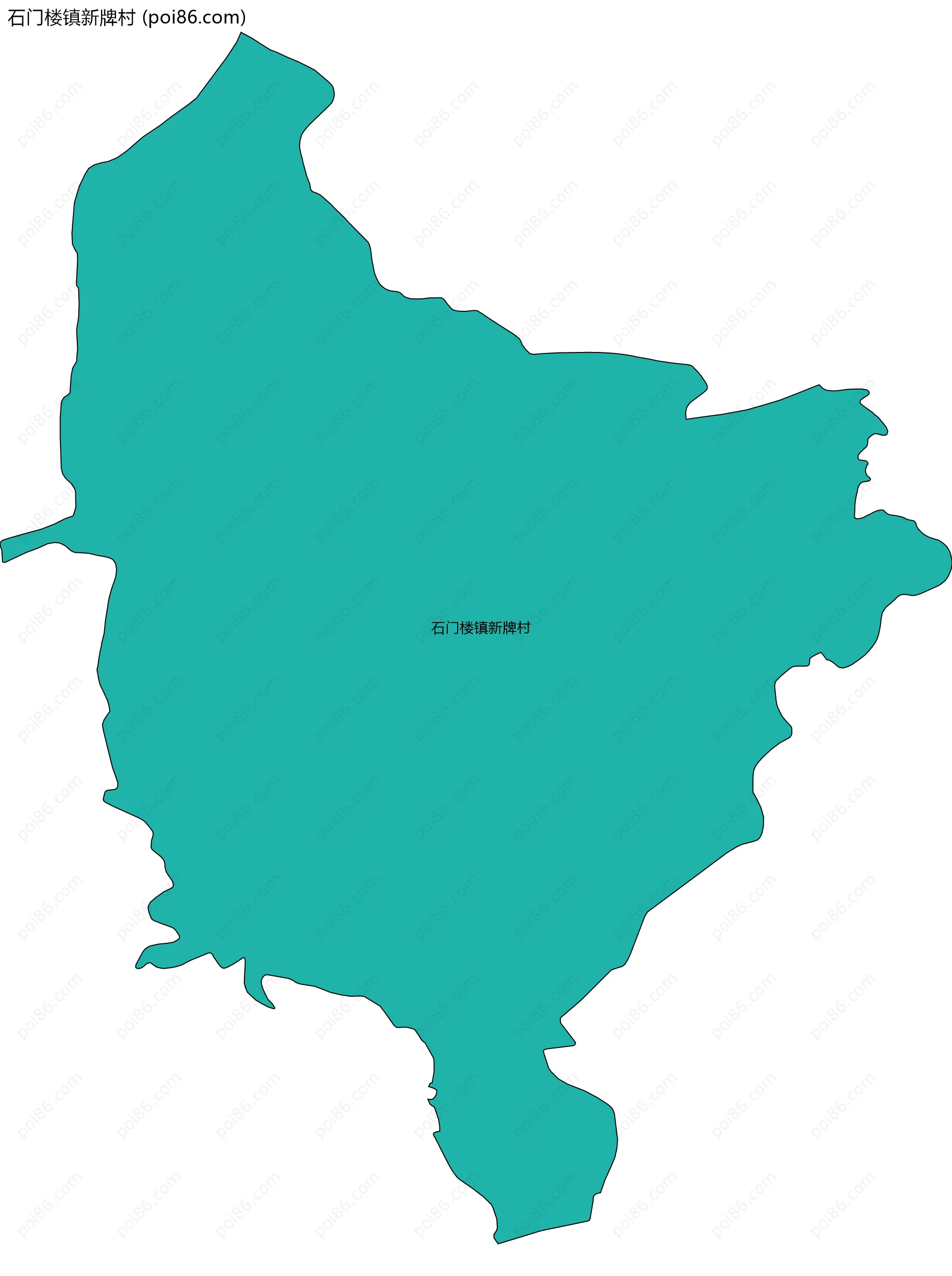 石门楼镇新牌村边界地图