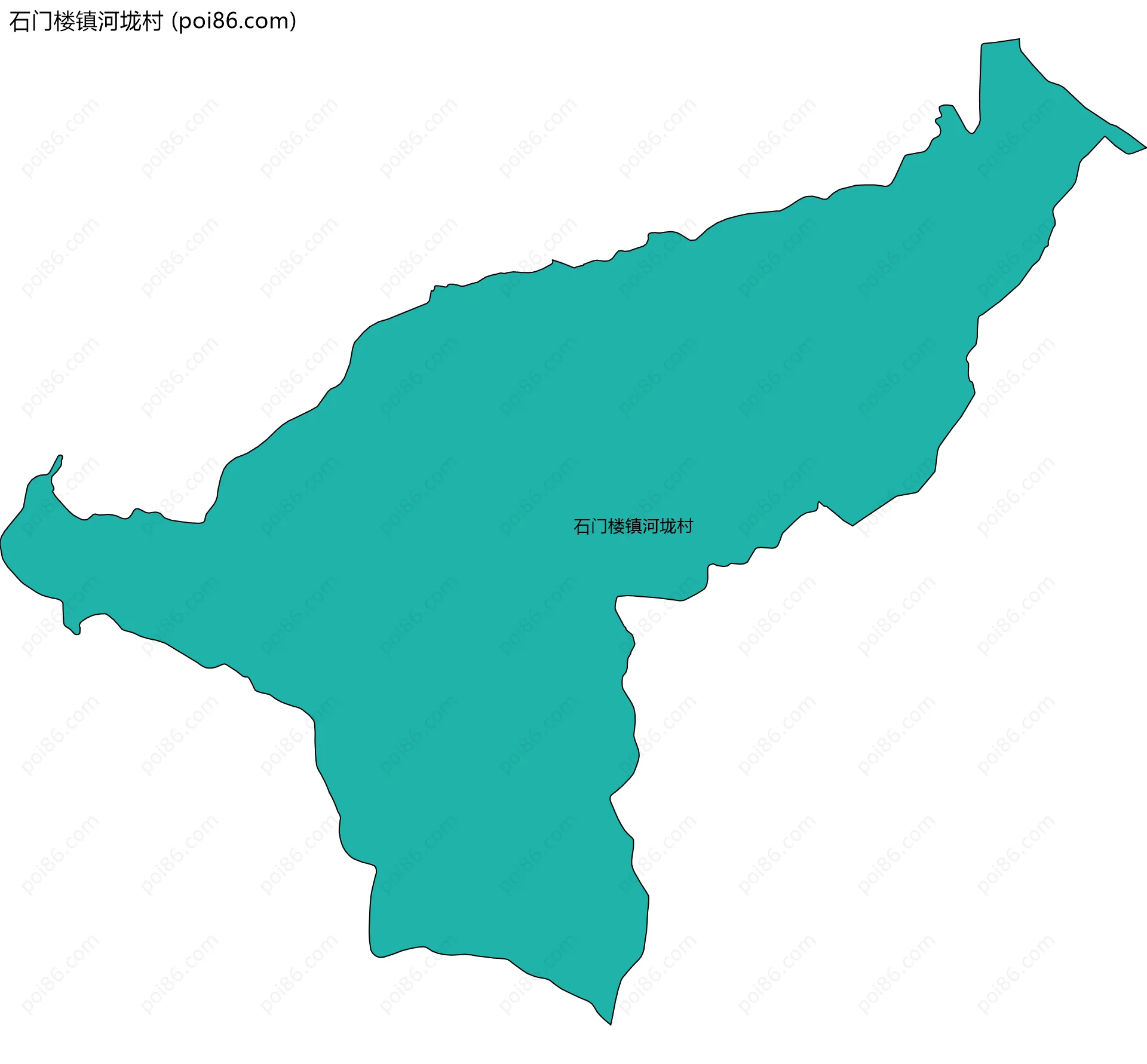 石门楼镇河垅村边界地图