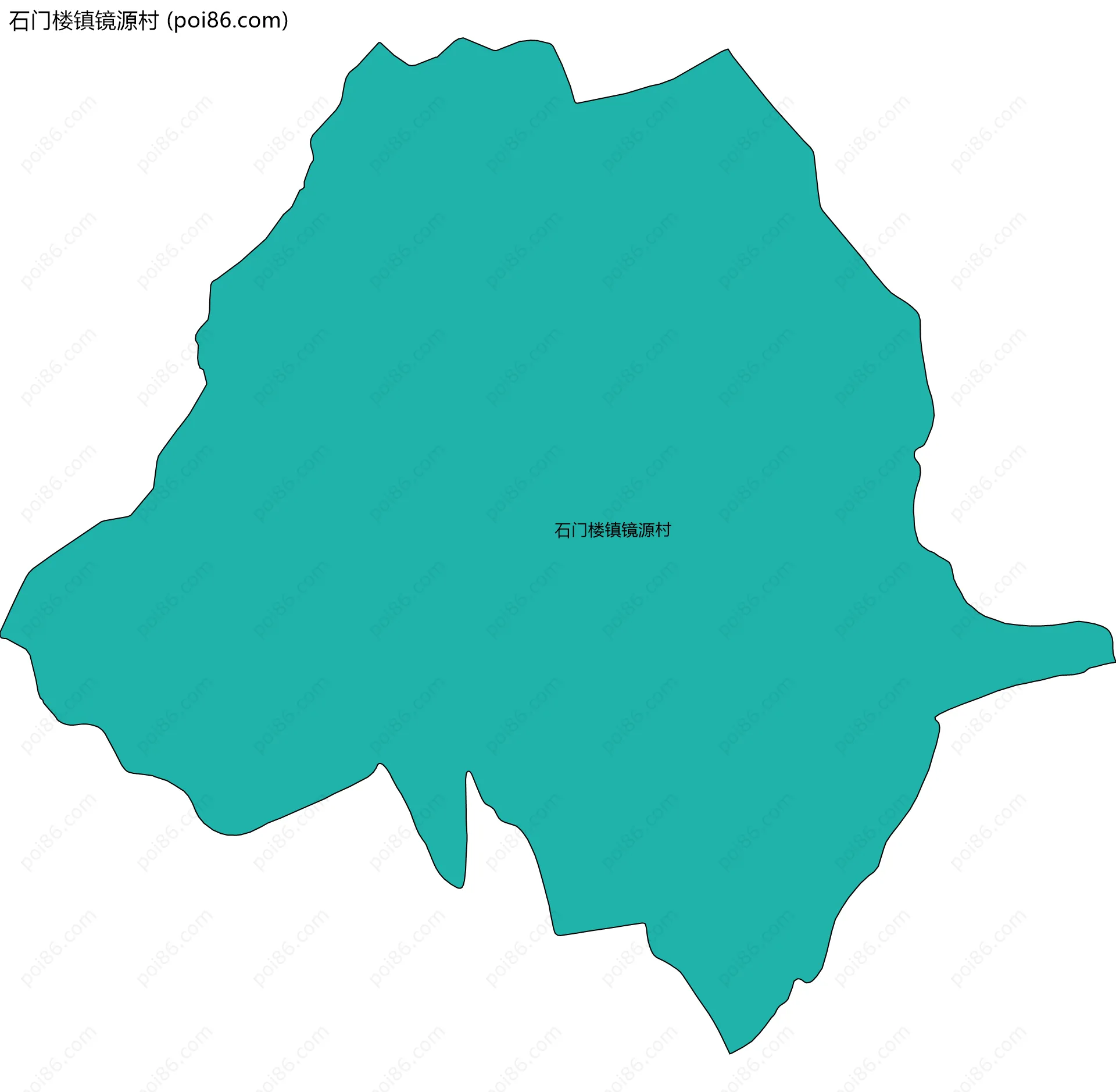 石门楼镇镜源村边界地图