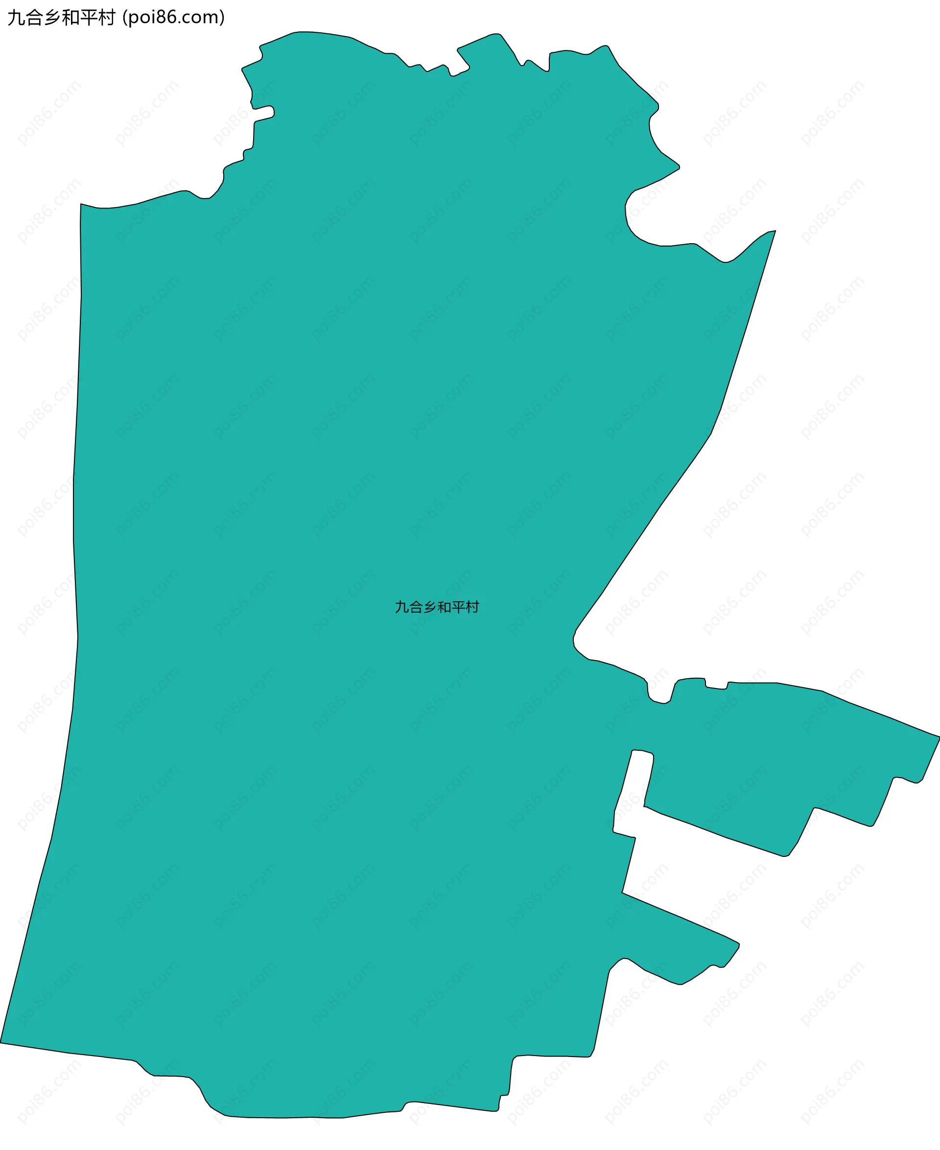 九合乡和平村边界地图