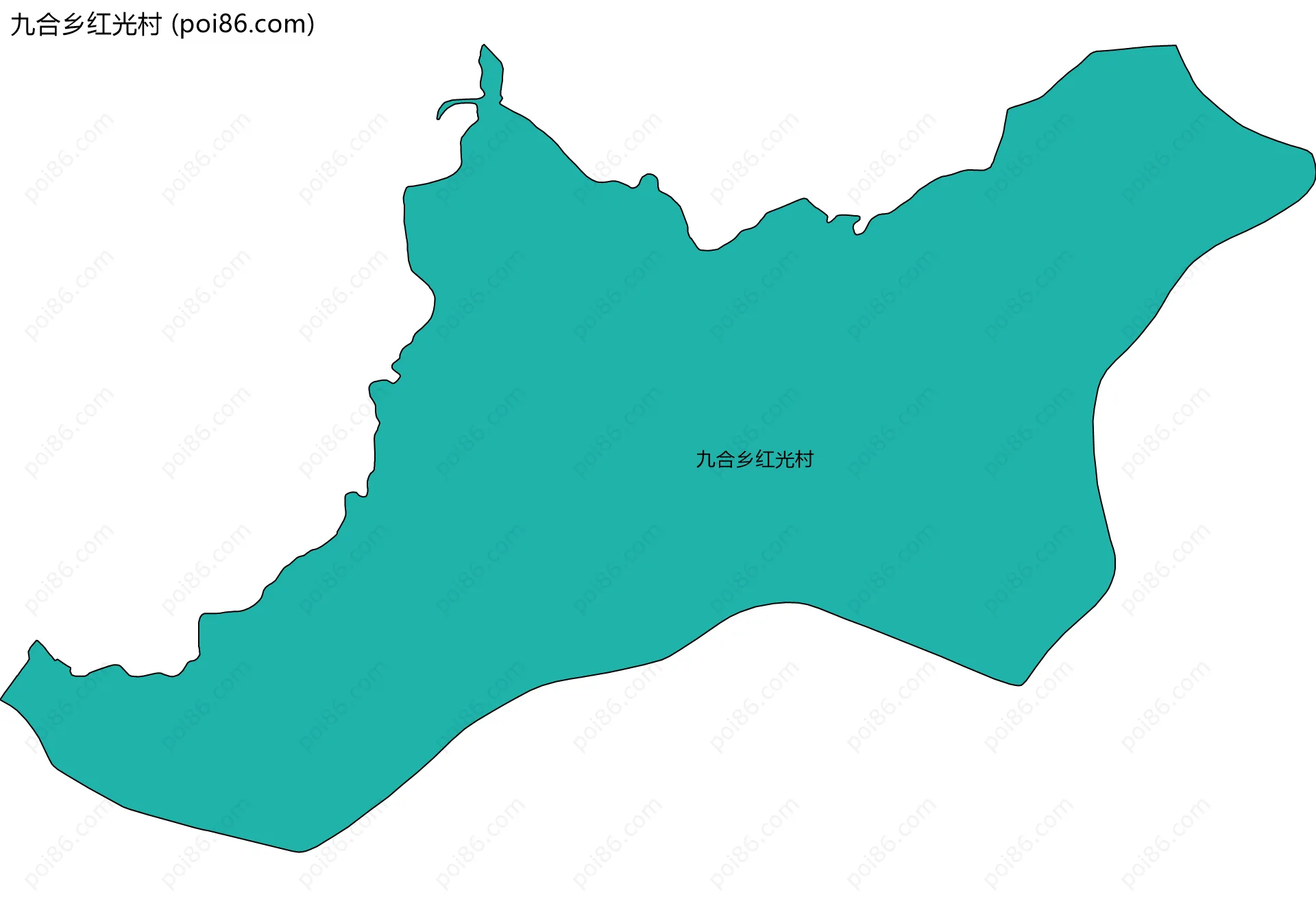 九合乡红光村边界地图