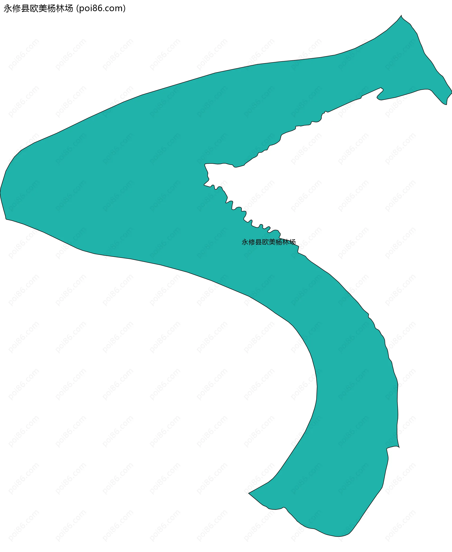 永修县欧美杨林场边界地图(五级行政区划)