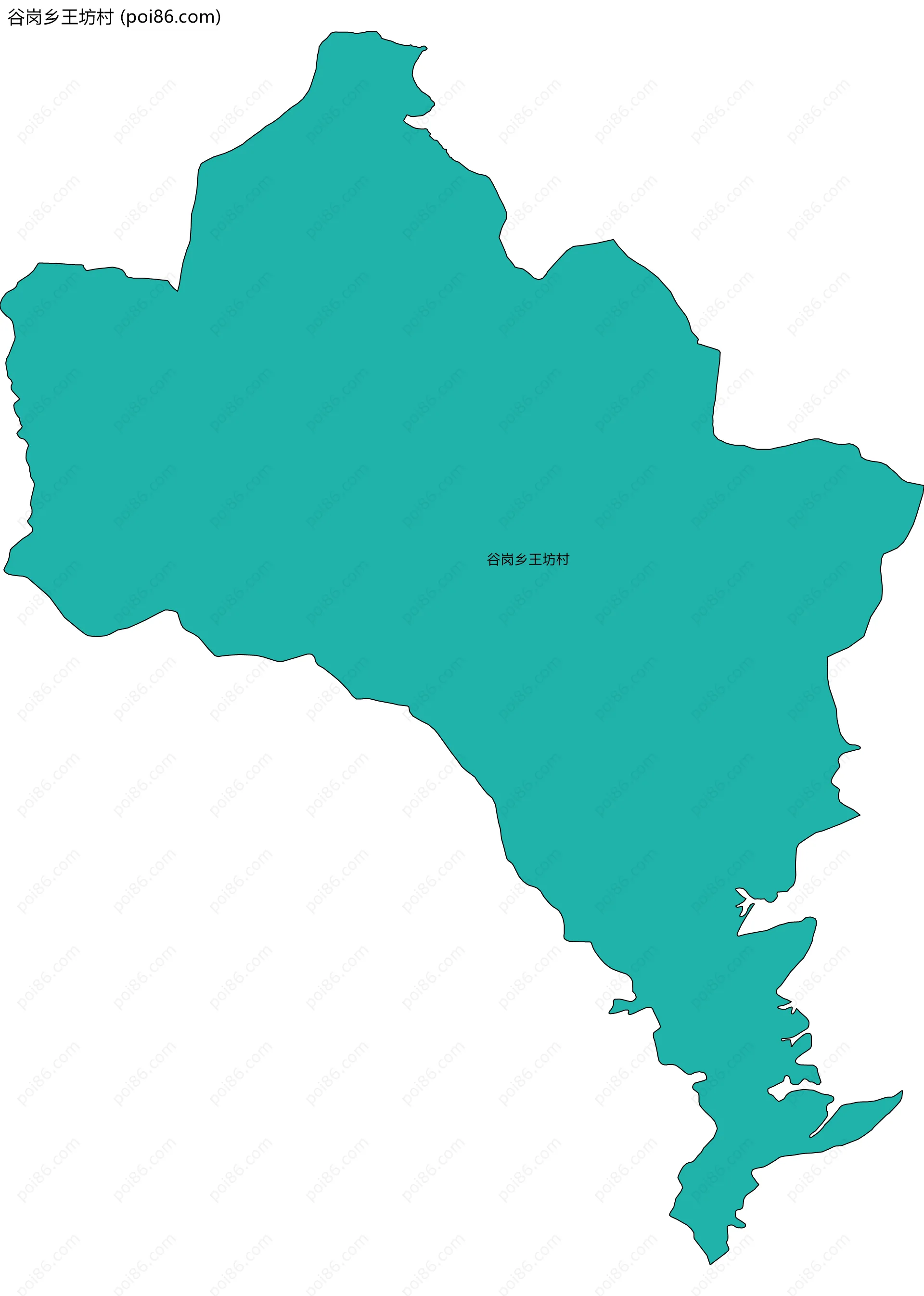 谷岗乡王坊村边界地图