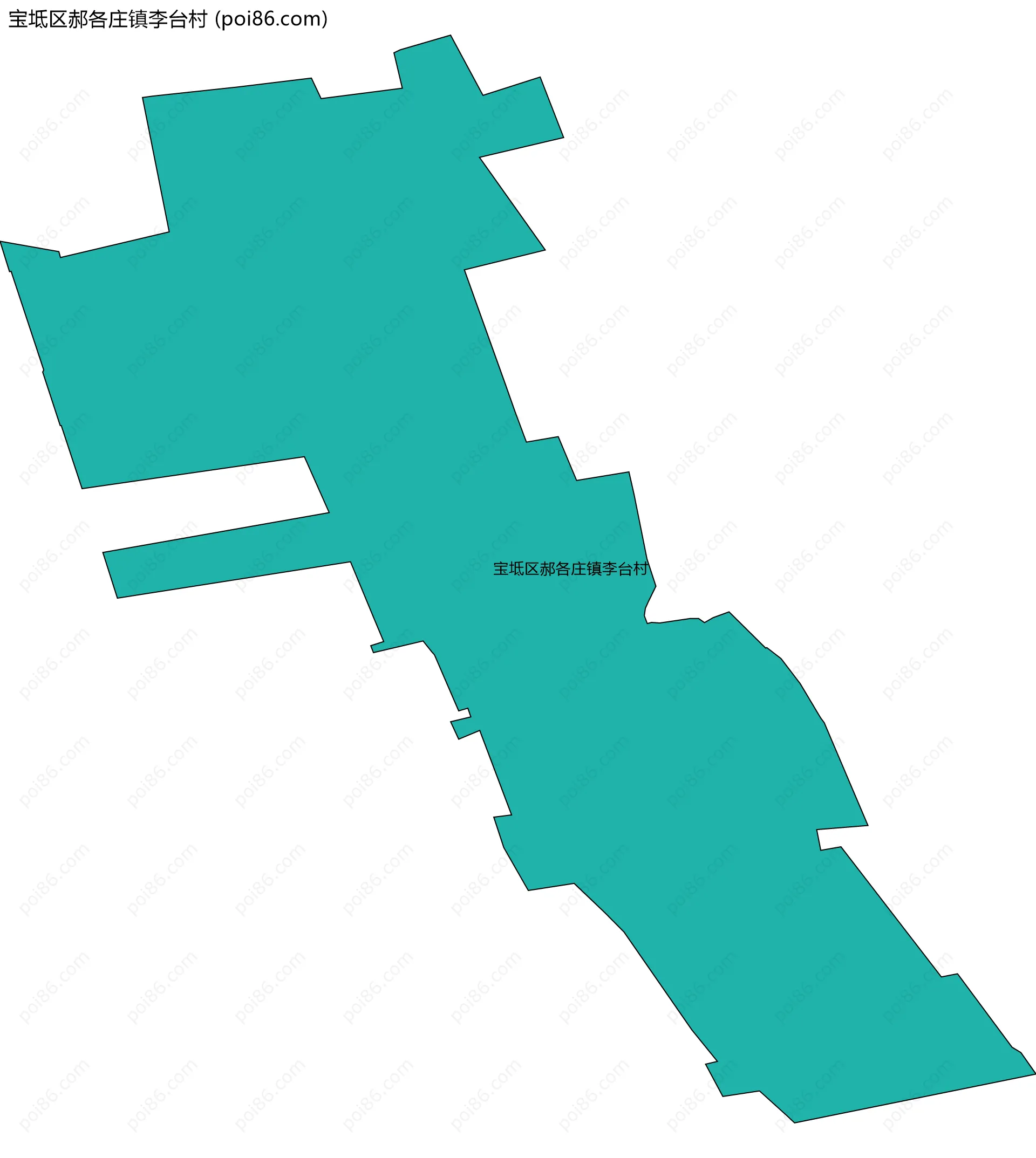 宝坻区郝各庄镇李台村边界地图