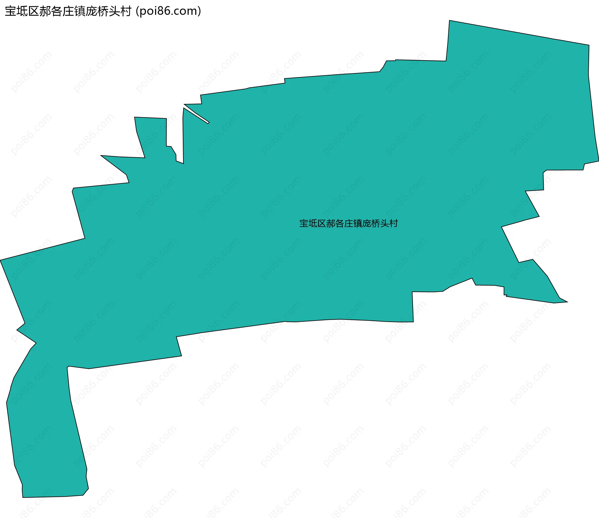宝坻区郝各庄镇庞桥头村边界地图