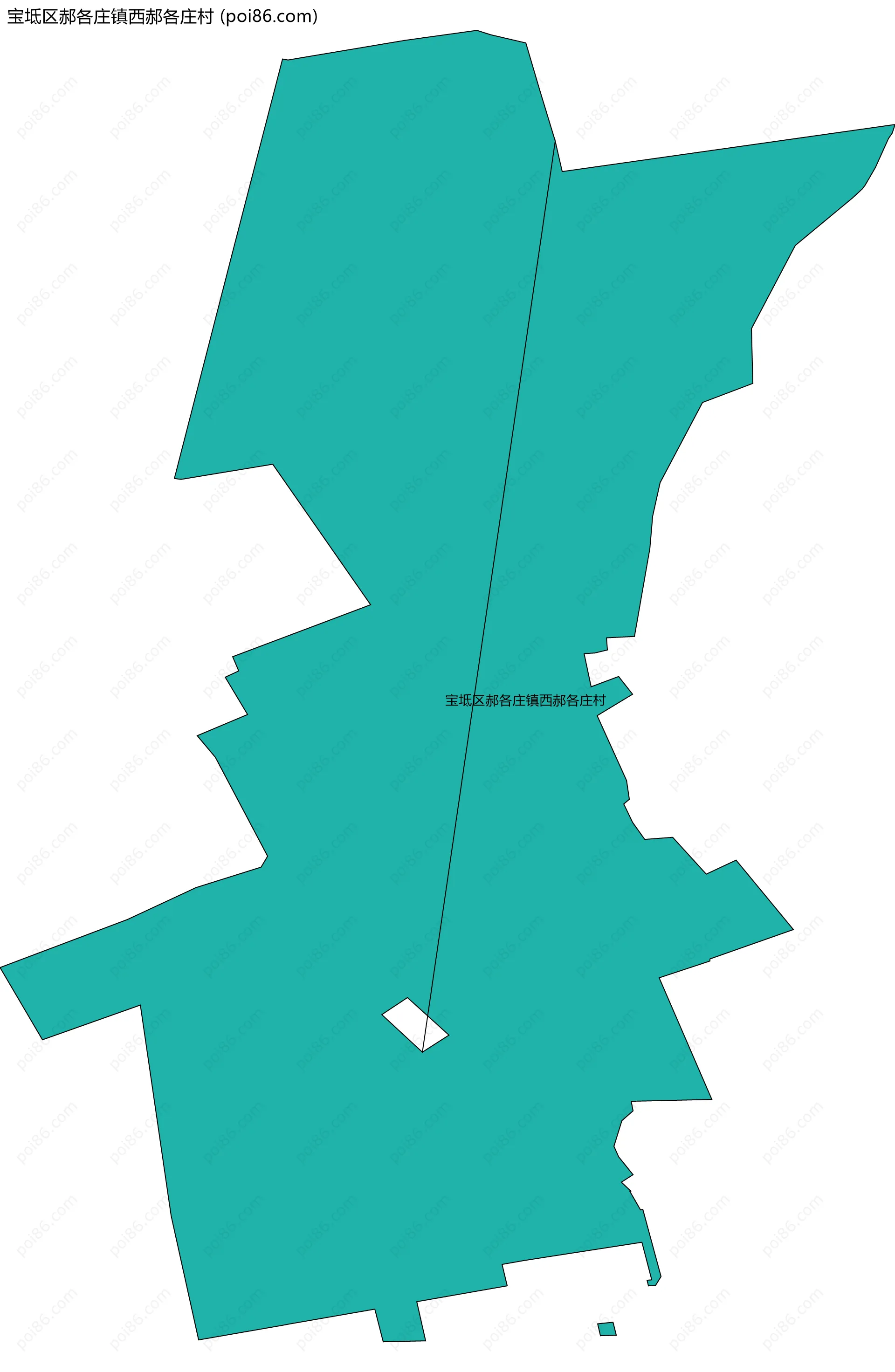 宝坻区郝各庄镇西郝各庄村边界地图