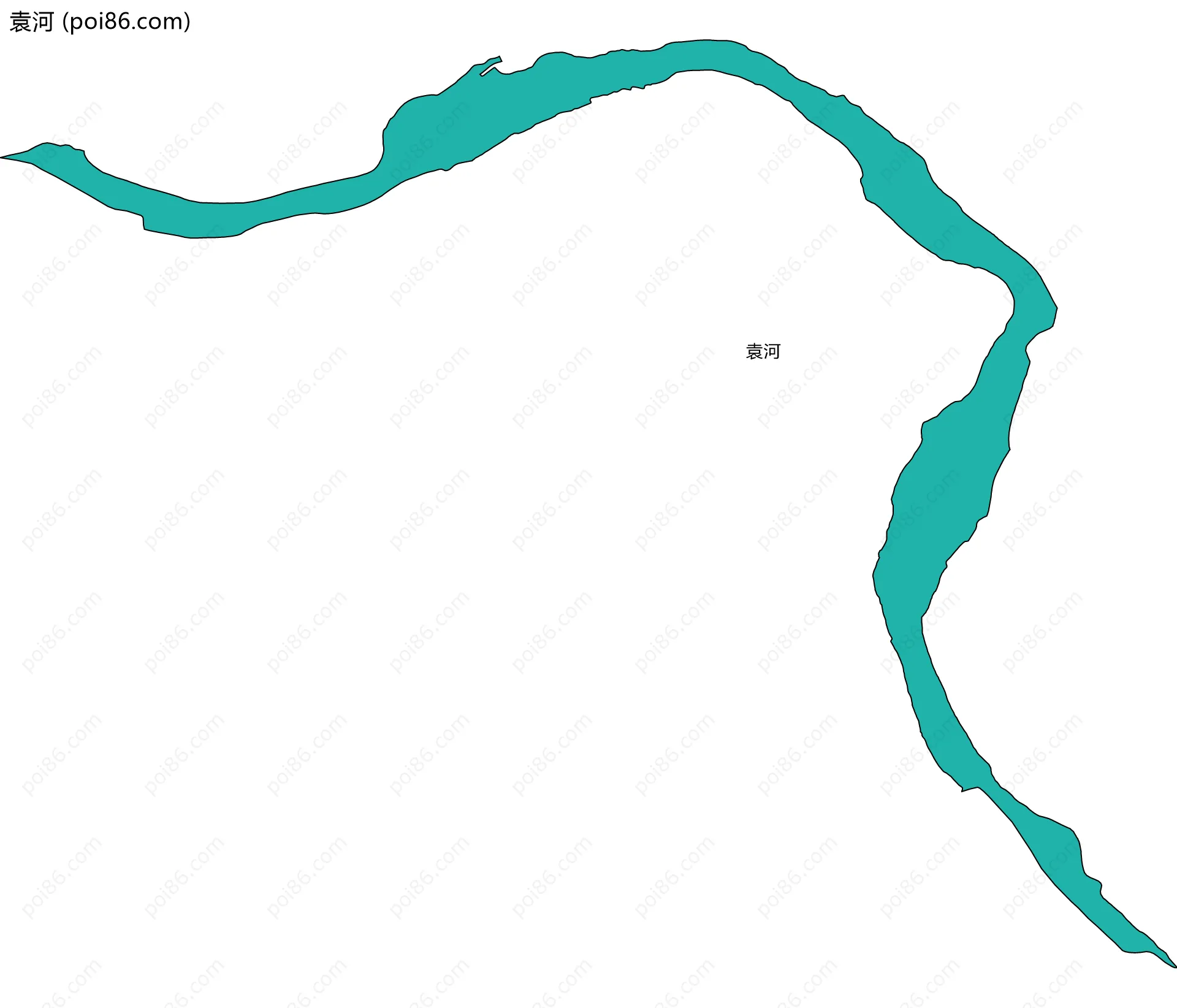 袁河边界地图