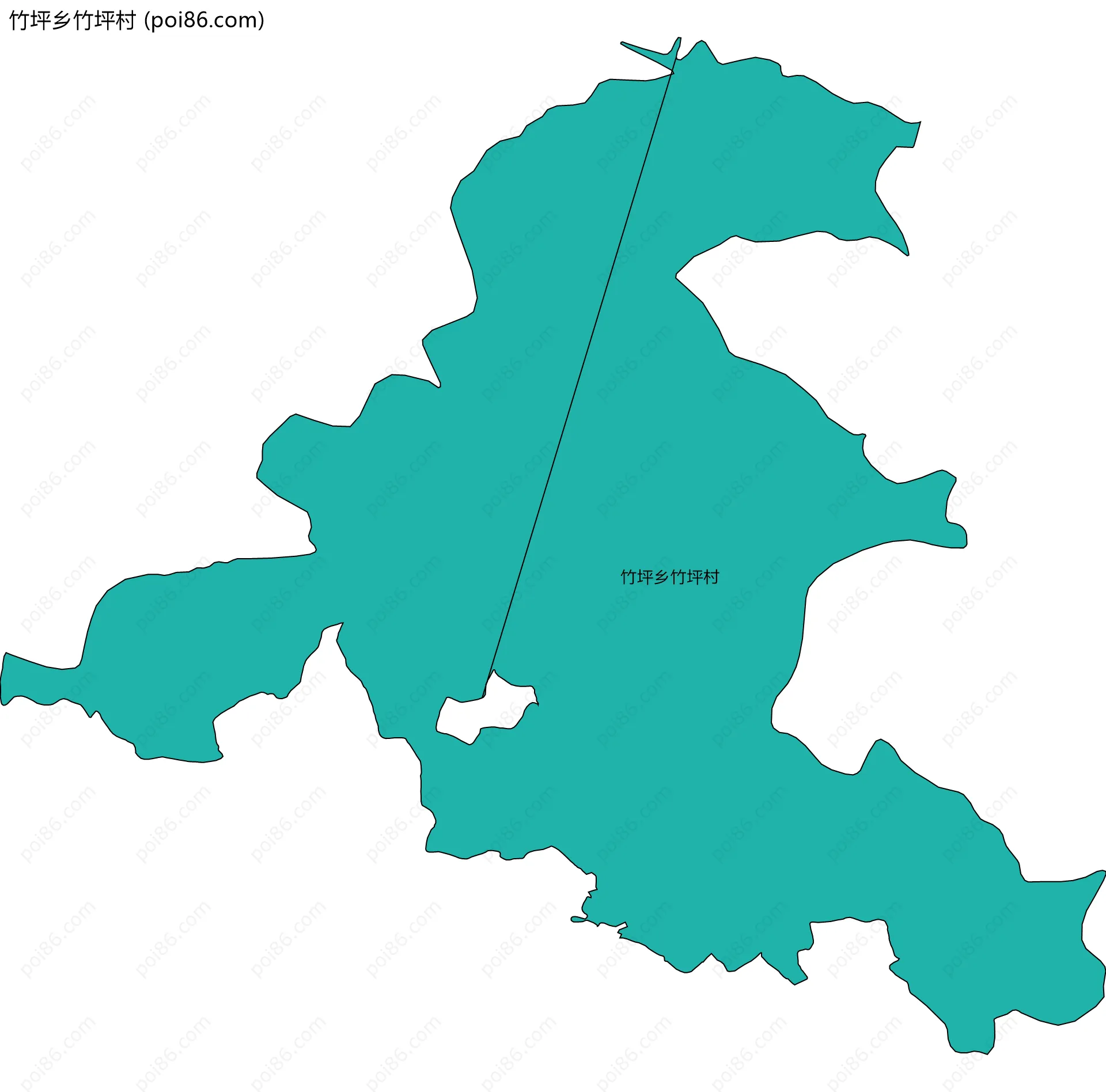 竹坪乡竹坪村边界地图