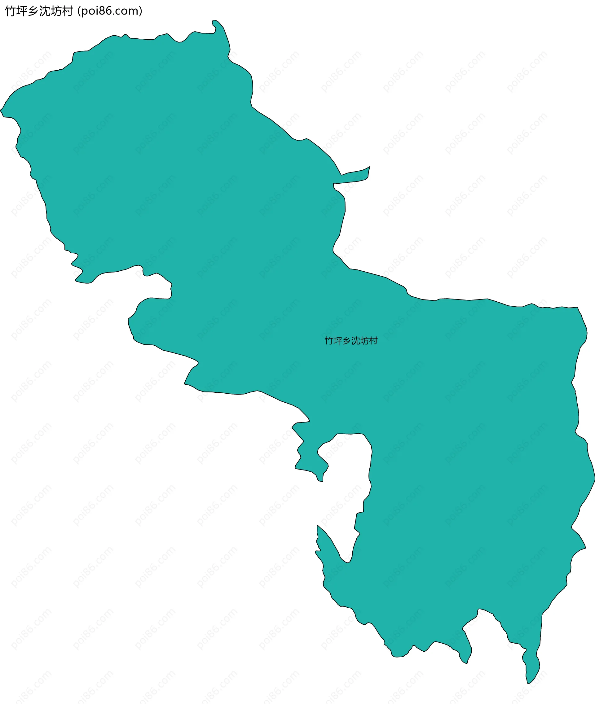 竹坪乡沈坊村边界地图