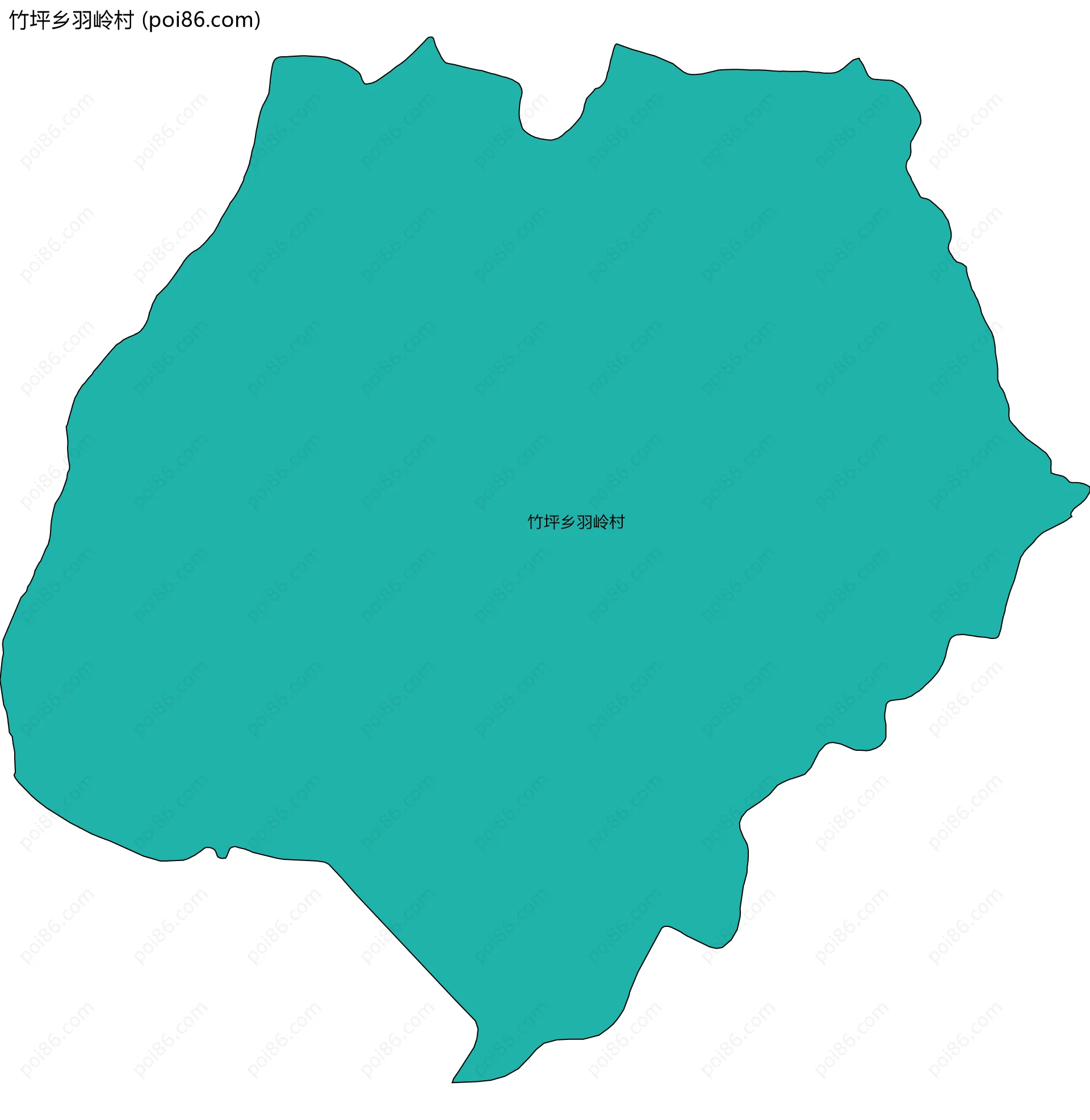 竹坪乡羽岭村边界地图