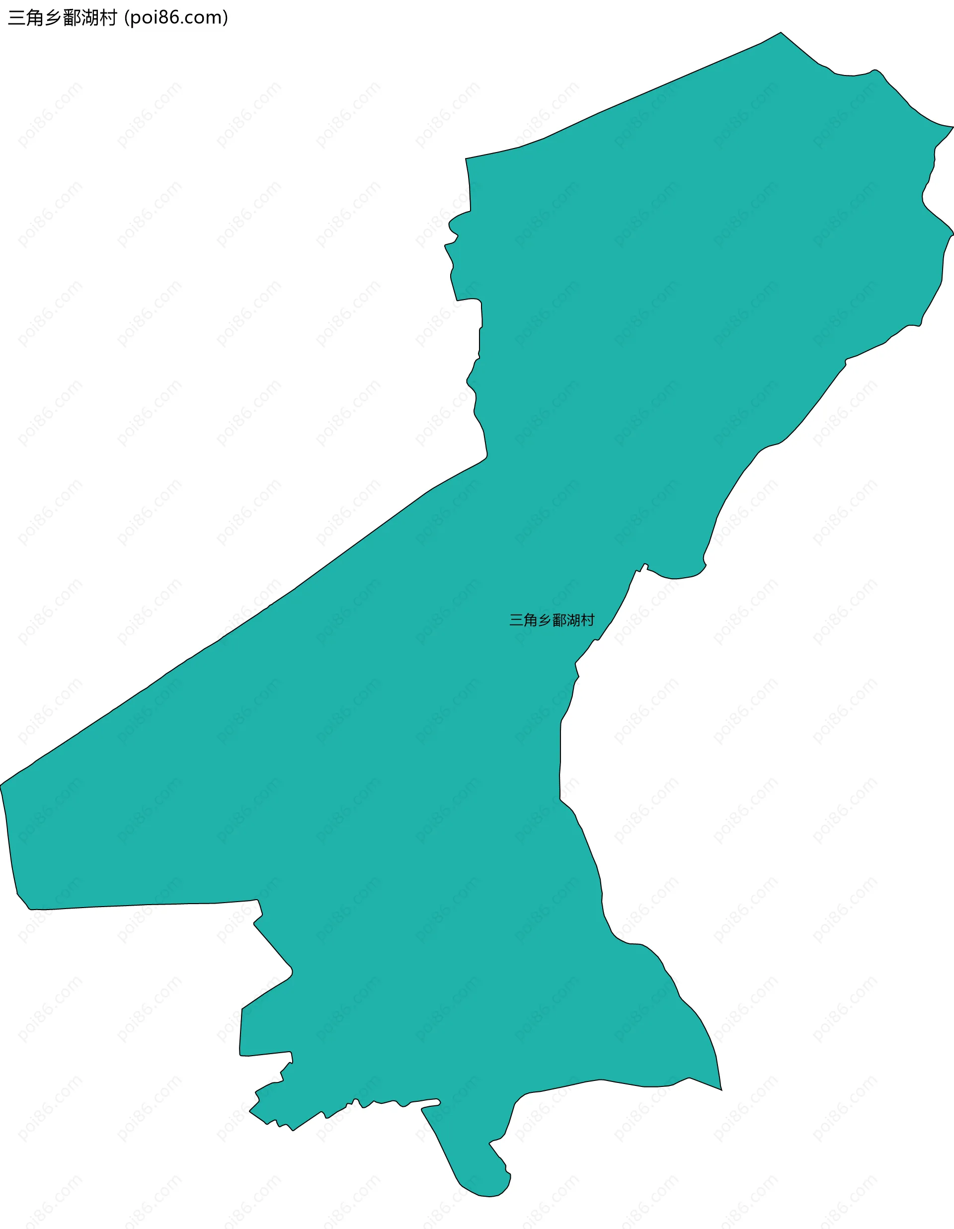 三角乡鄱湖村边界地图