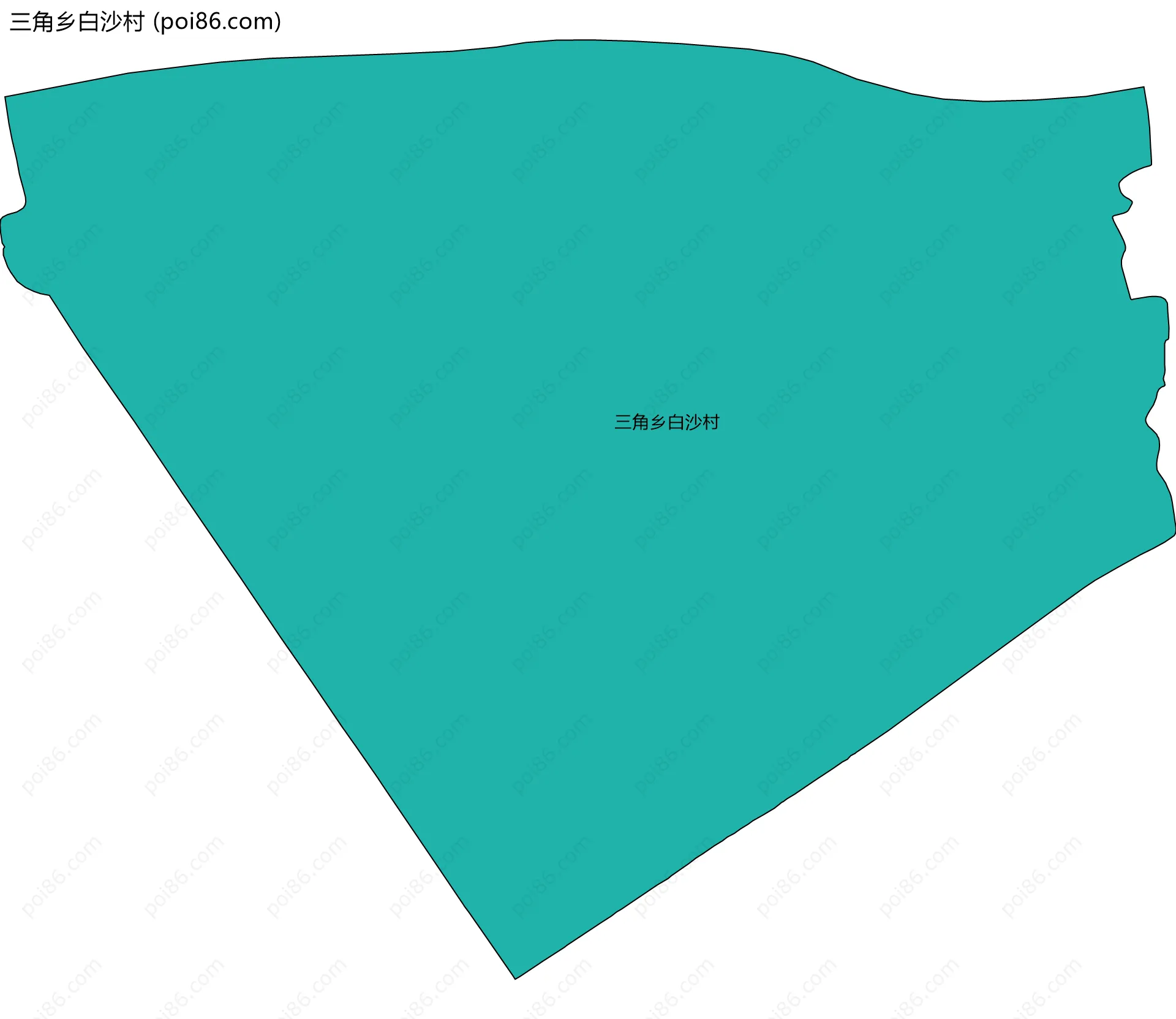 三角乡白沙村边界地图