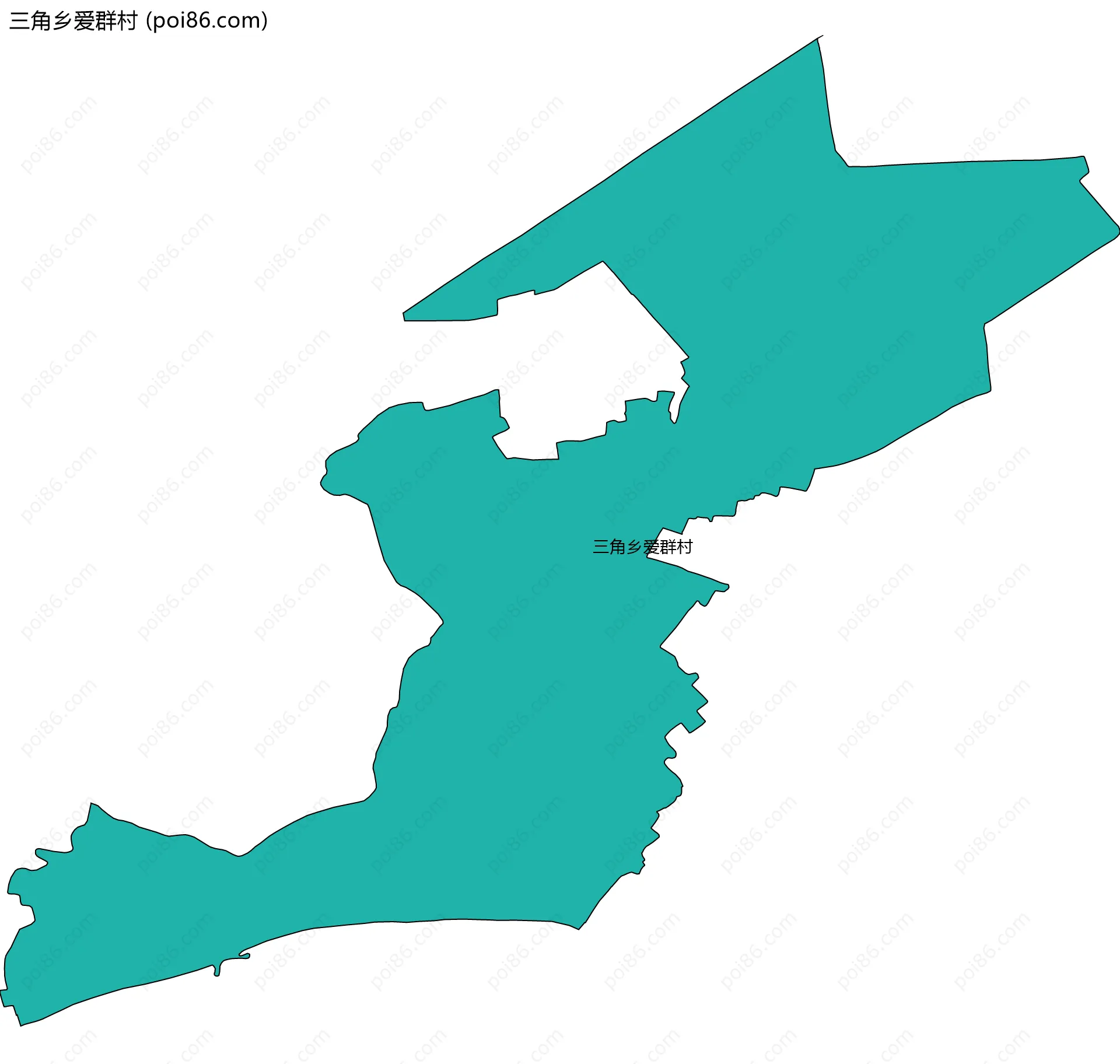 三角乡爱群村边界地图