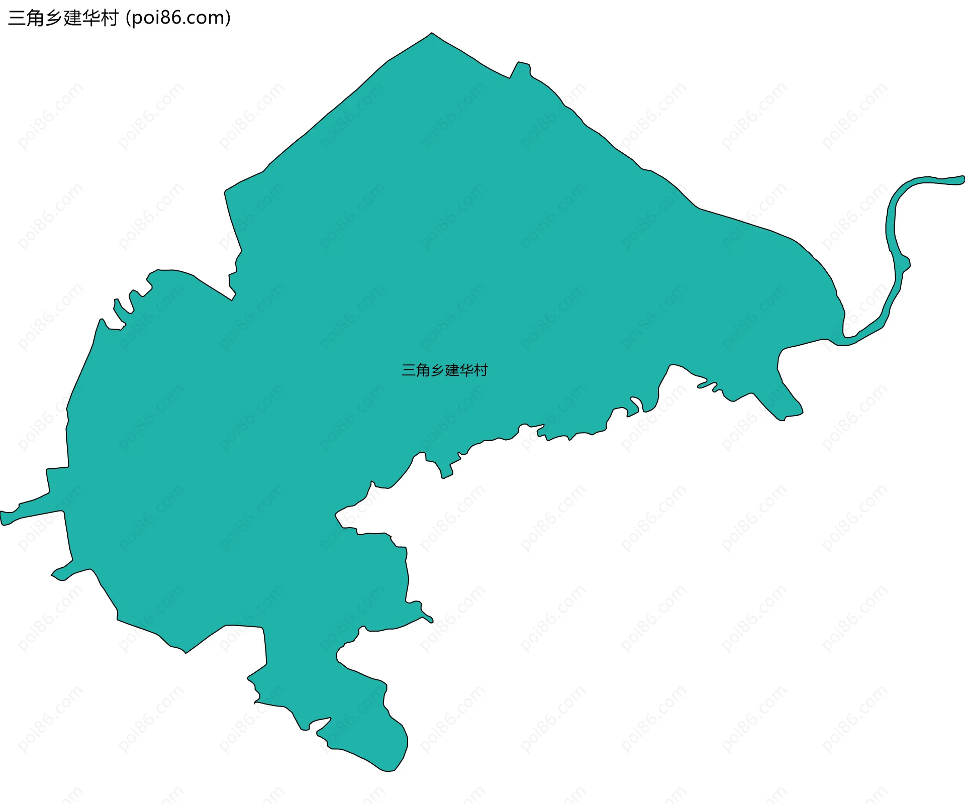 三角乡建华村边界地图