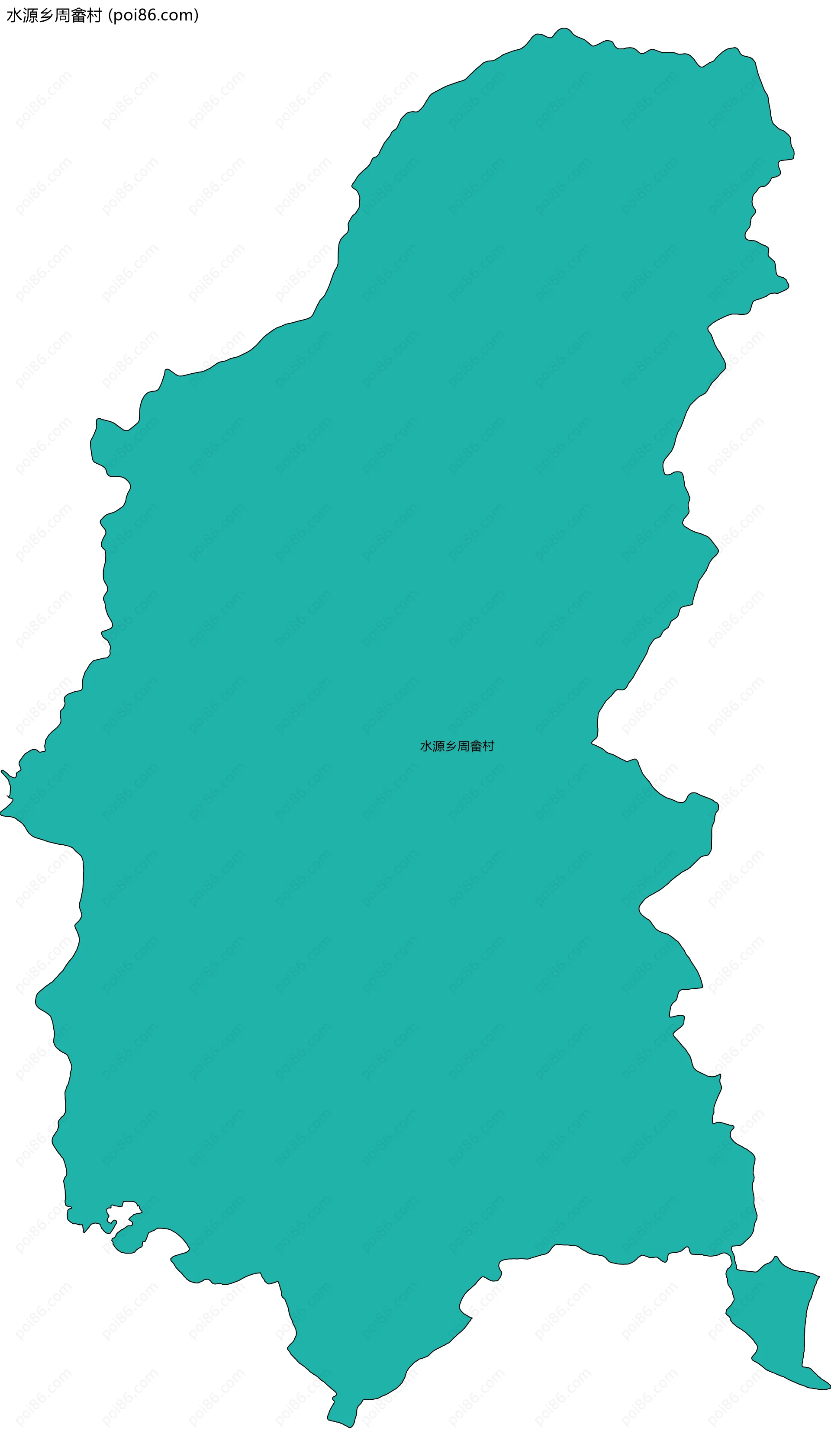 水源乡周畲村边界地图