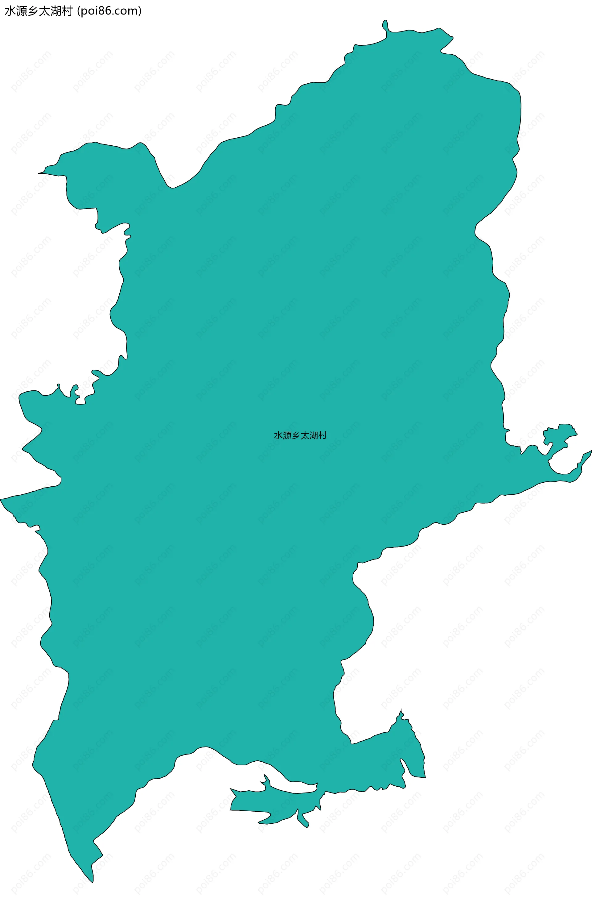 水源乡太湖村边界地图