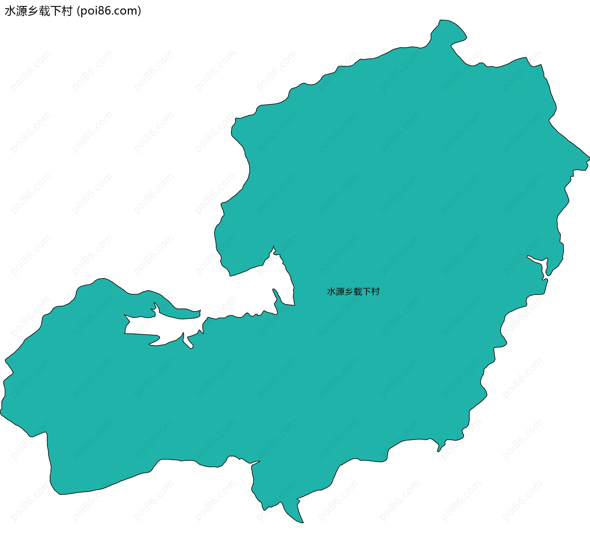 水源乡载下村边界地图