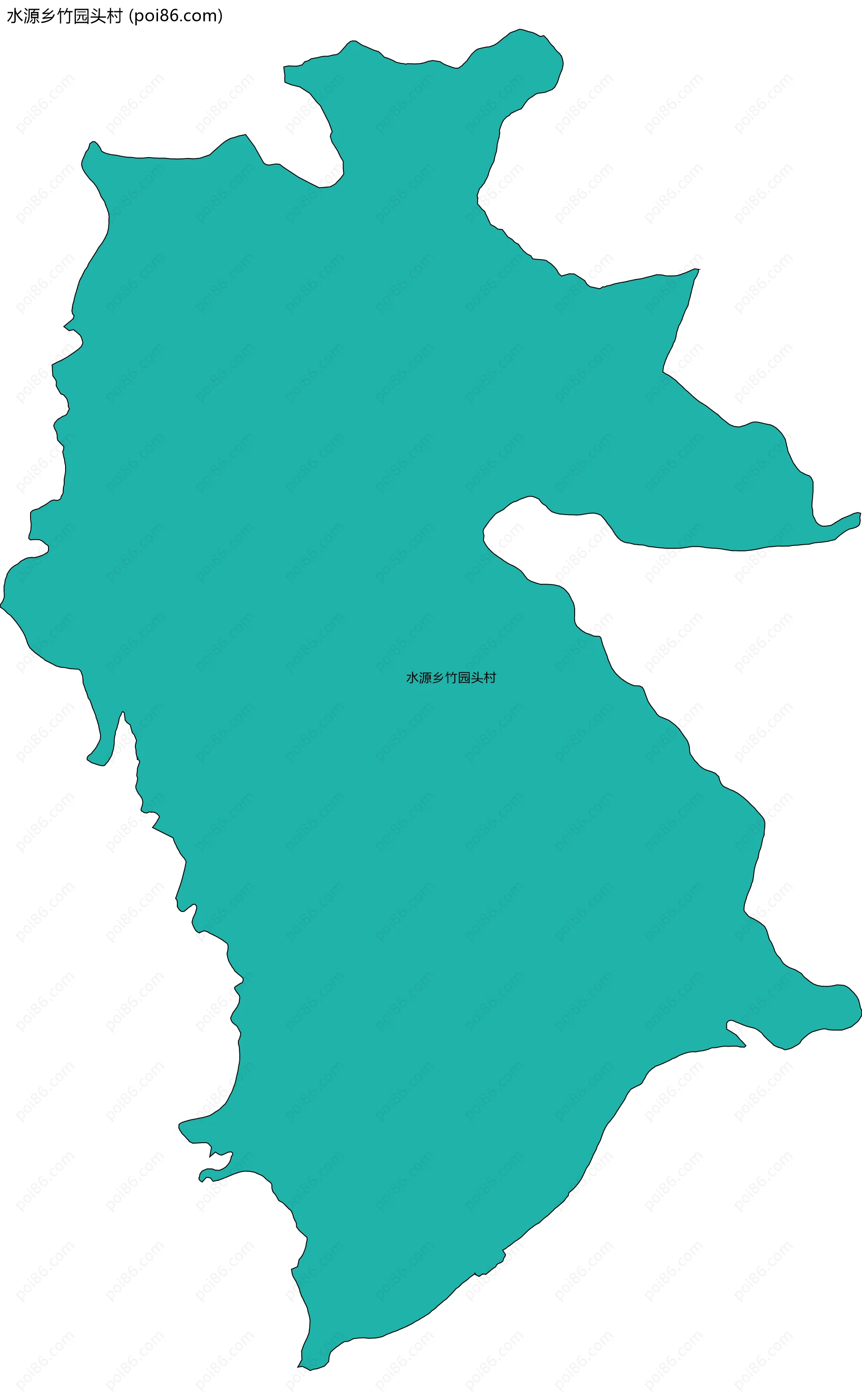 水源乡竹园头村边界地图