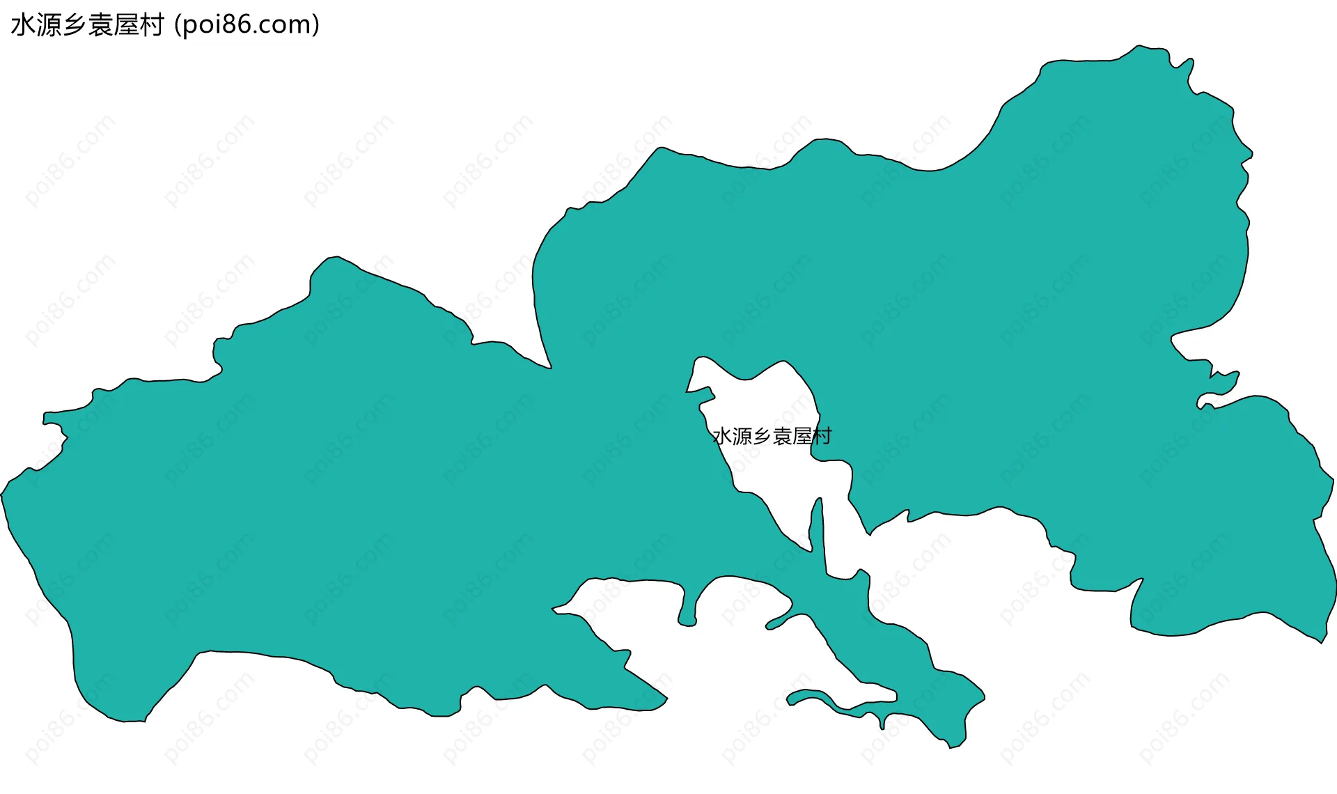 水源乡袁屋村边界地图