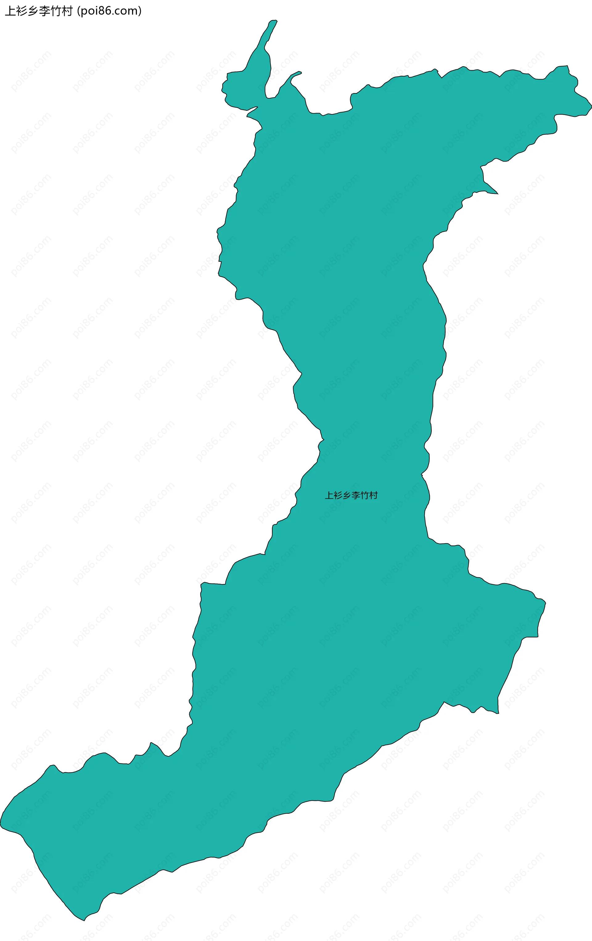 上衫乡李竹村边界地图