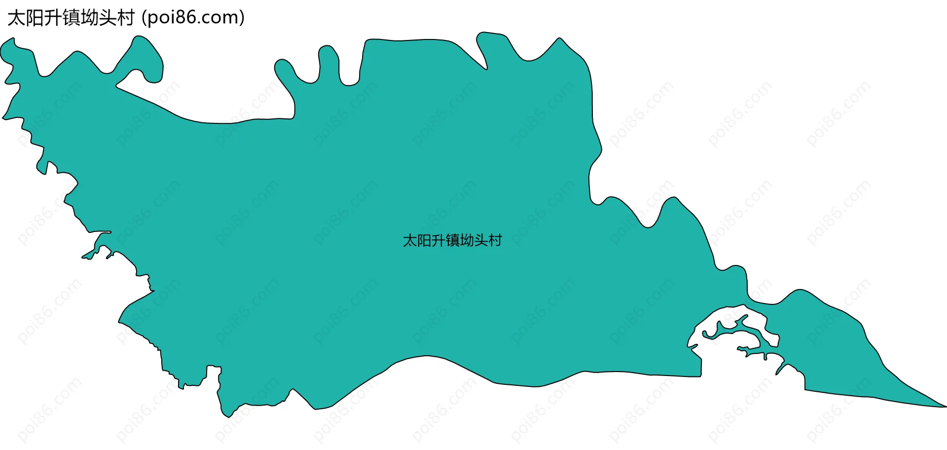 太阳升镇坳头村边界地图