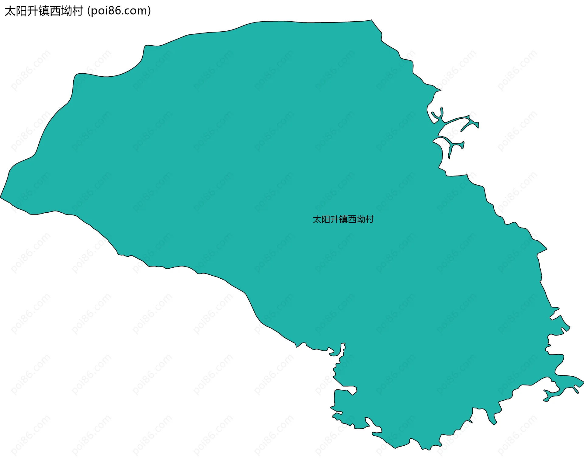 太阳升镇西坳村边界地图