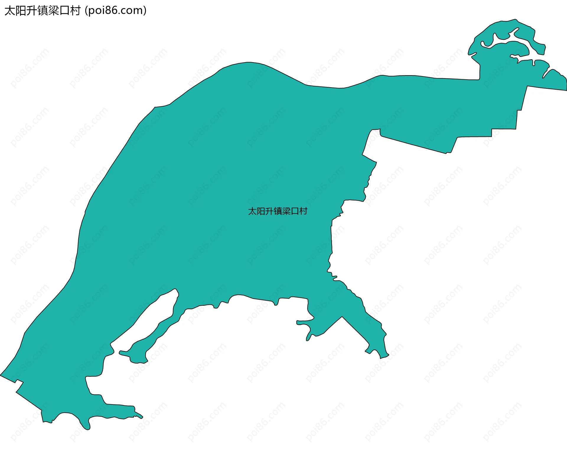 太阳升镇梁口村边界地图