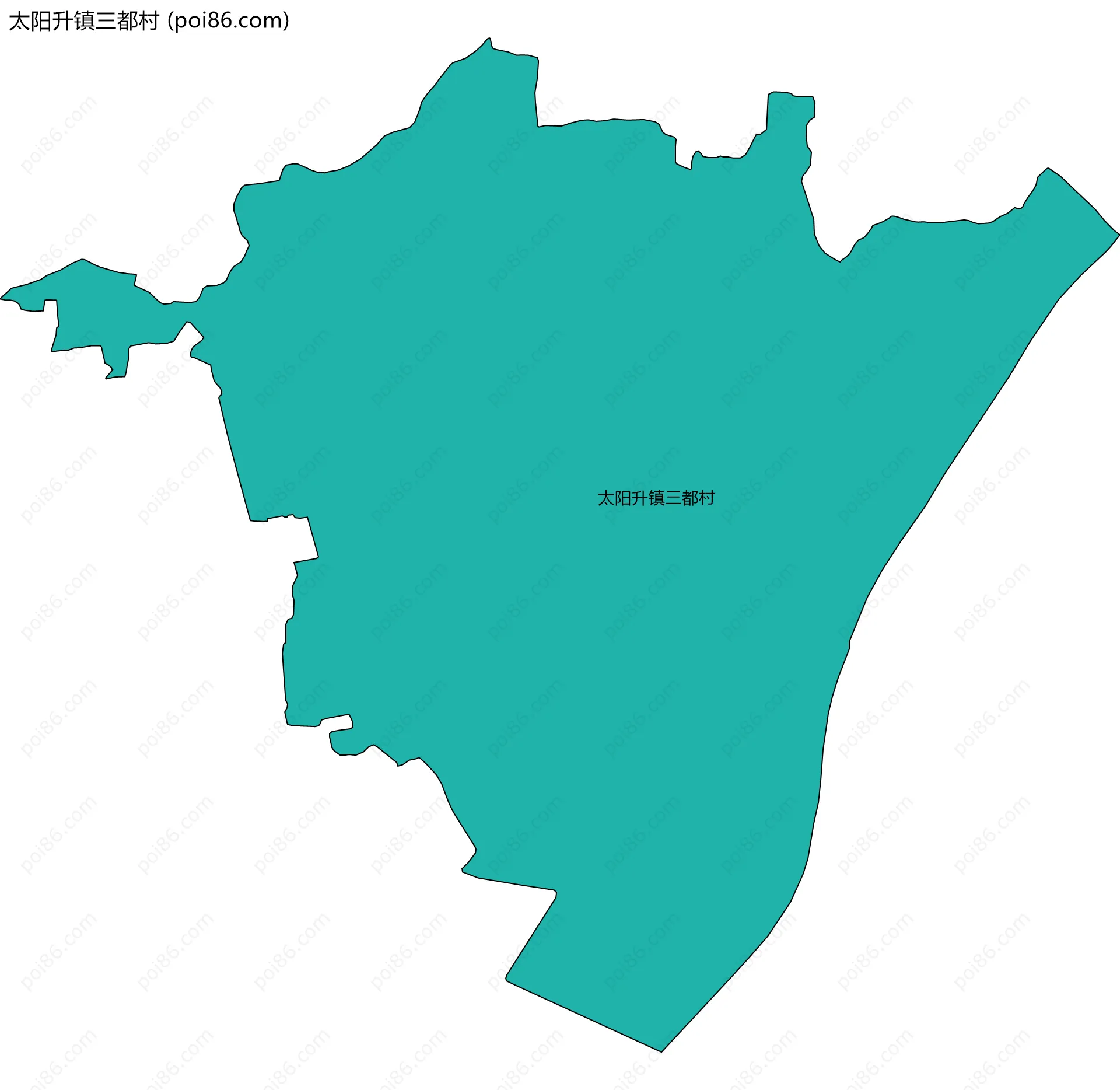 太阳升镇三都村边界地图