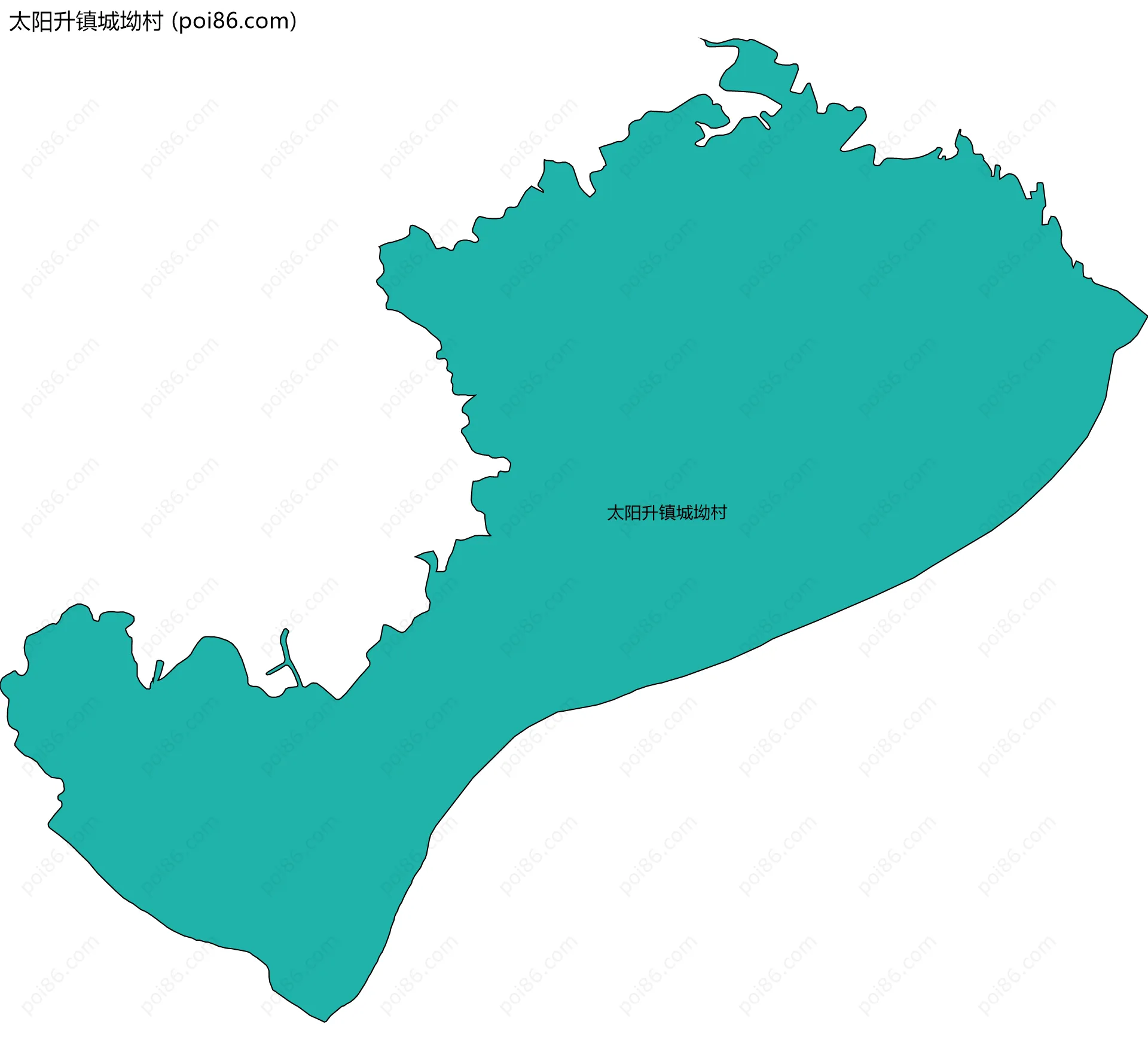 太阳升镇城坳村边界地图