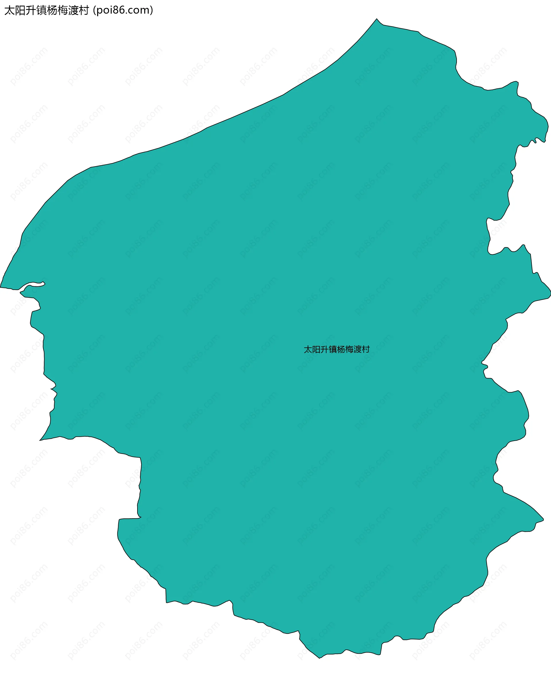 太阳升镇杨梅渡村边界地图